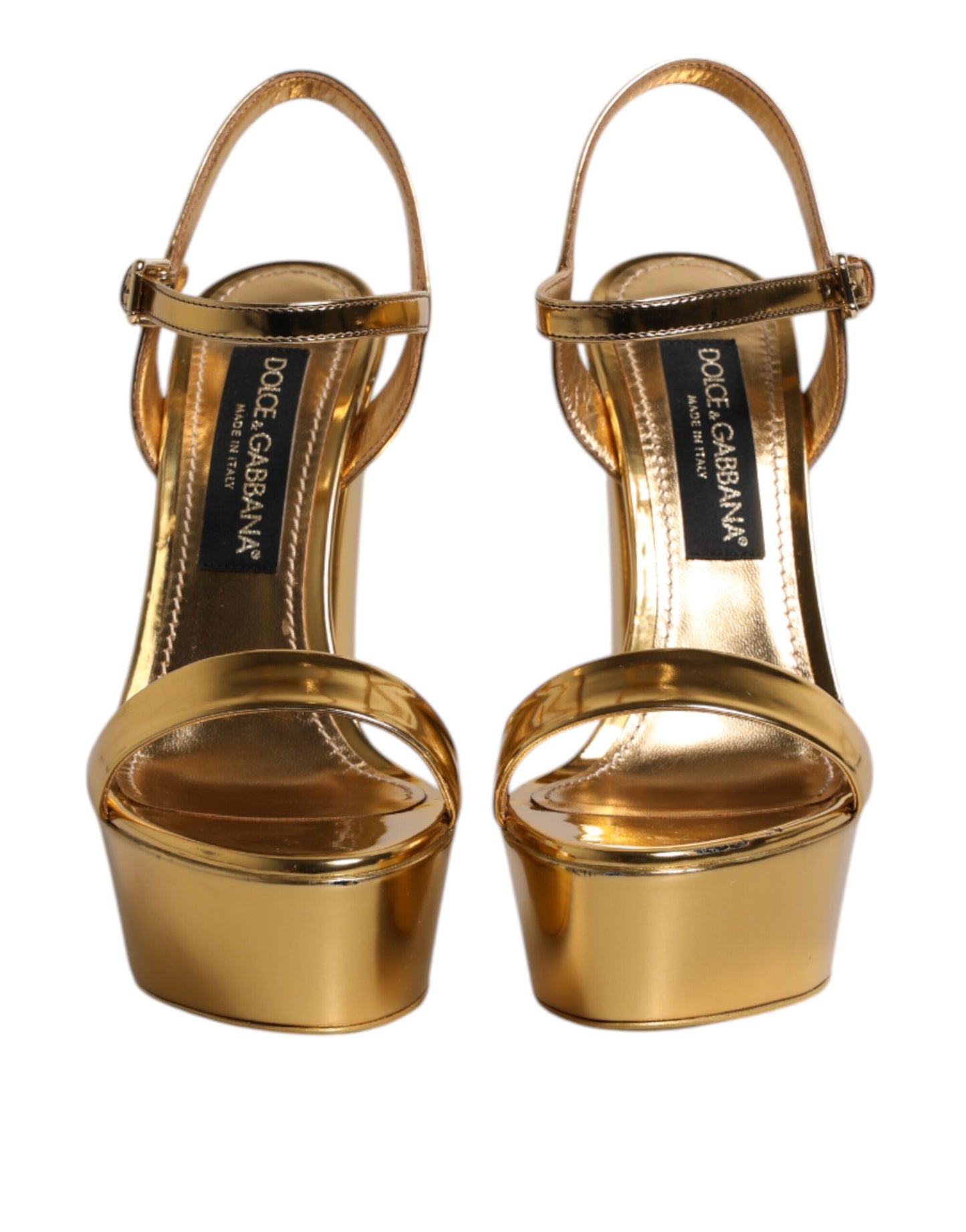 Gold Leather Platform Keira Sandals Shoes