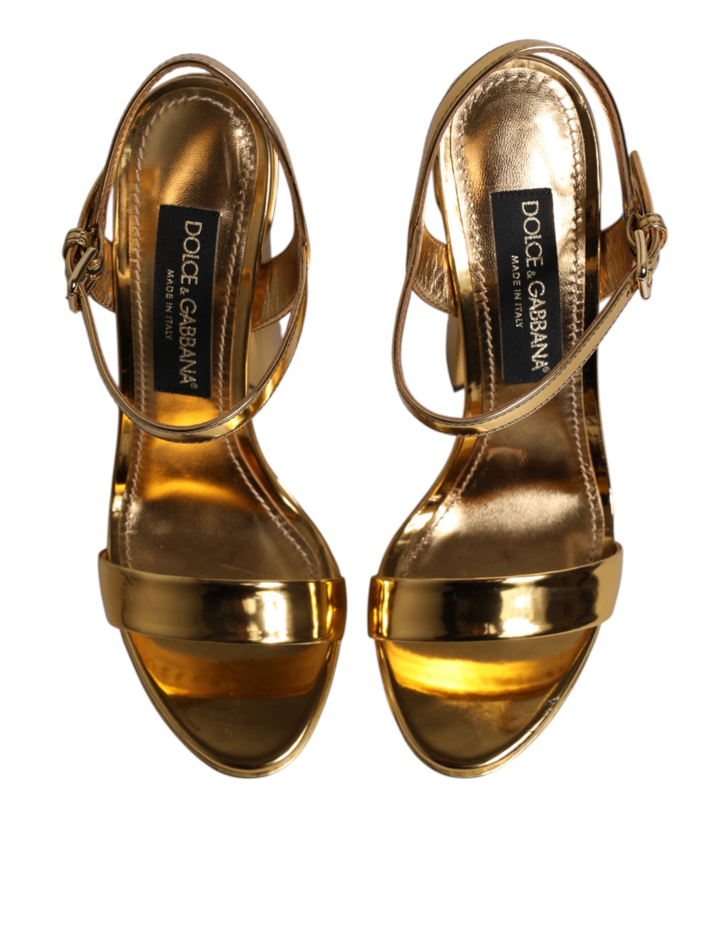 Gold Leather Platform Keira Sandals Shoes