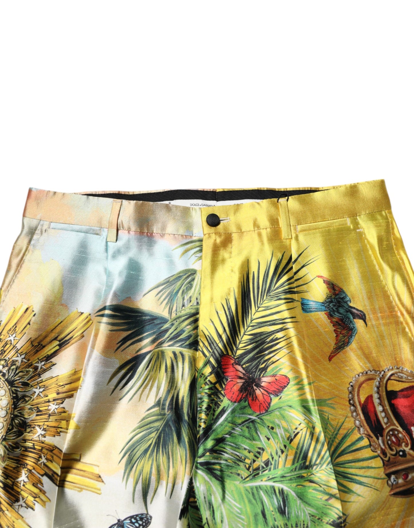 Multicolor Forest Print Silk Skinny Men Pants