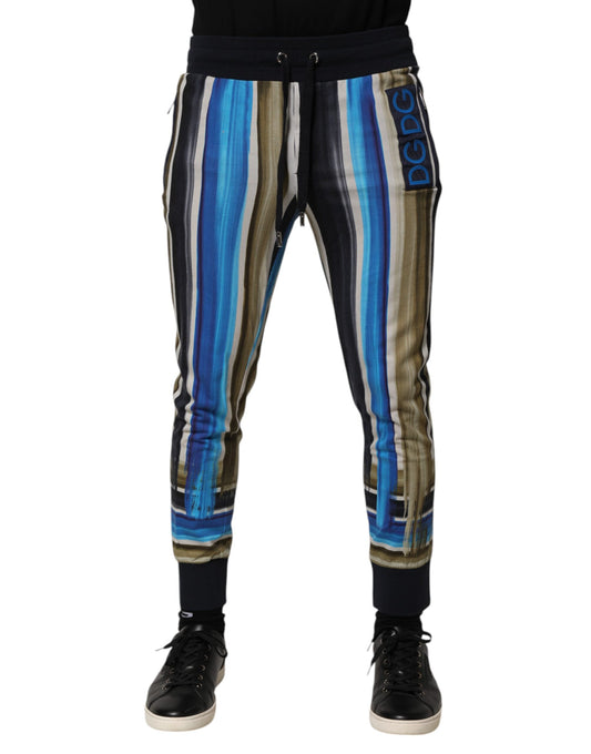 Multicolor Stripes DG Logo Cotton Skinny Pants