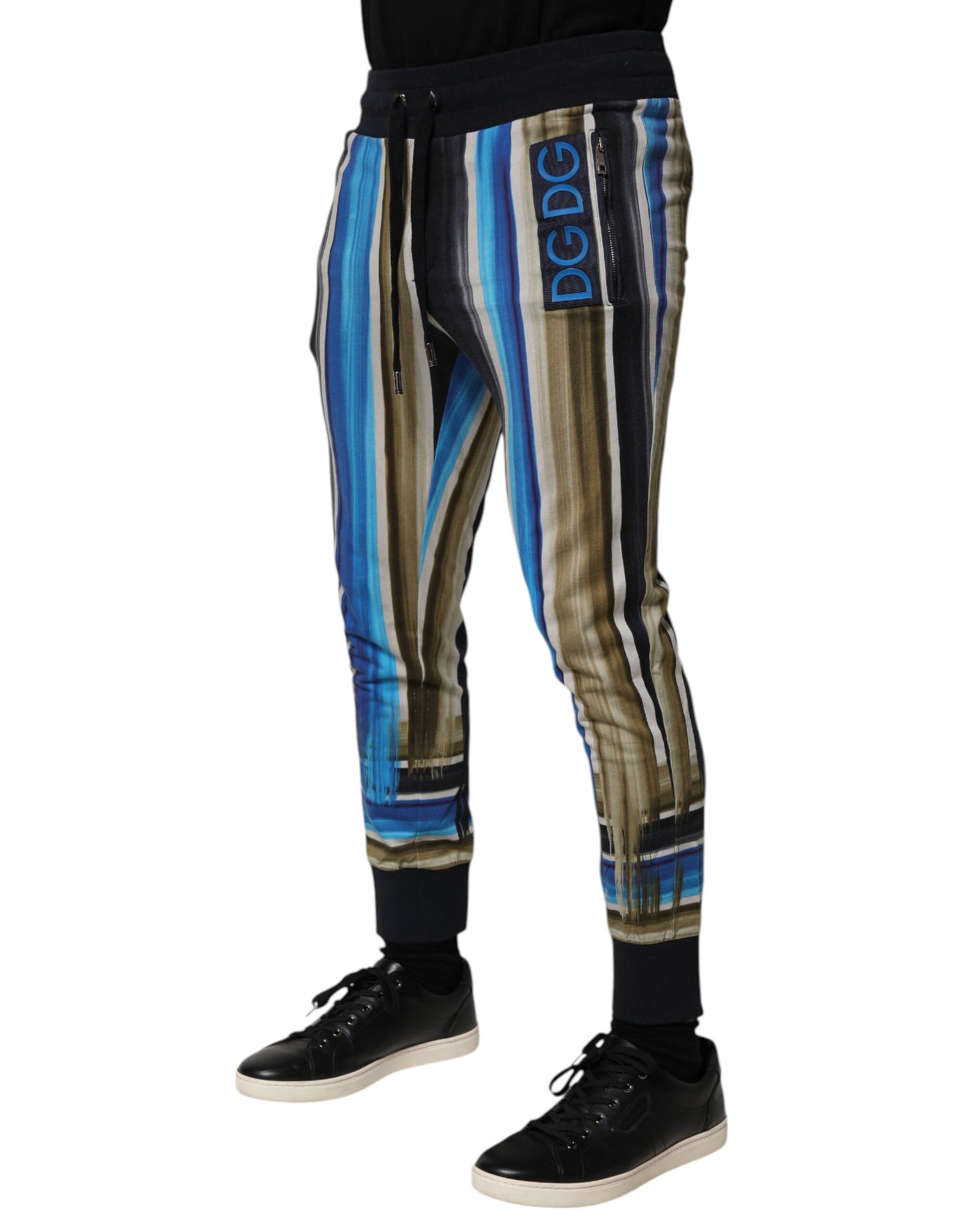 Multicolor Stripes DG Logo Cotton Skinny Pants