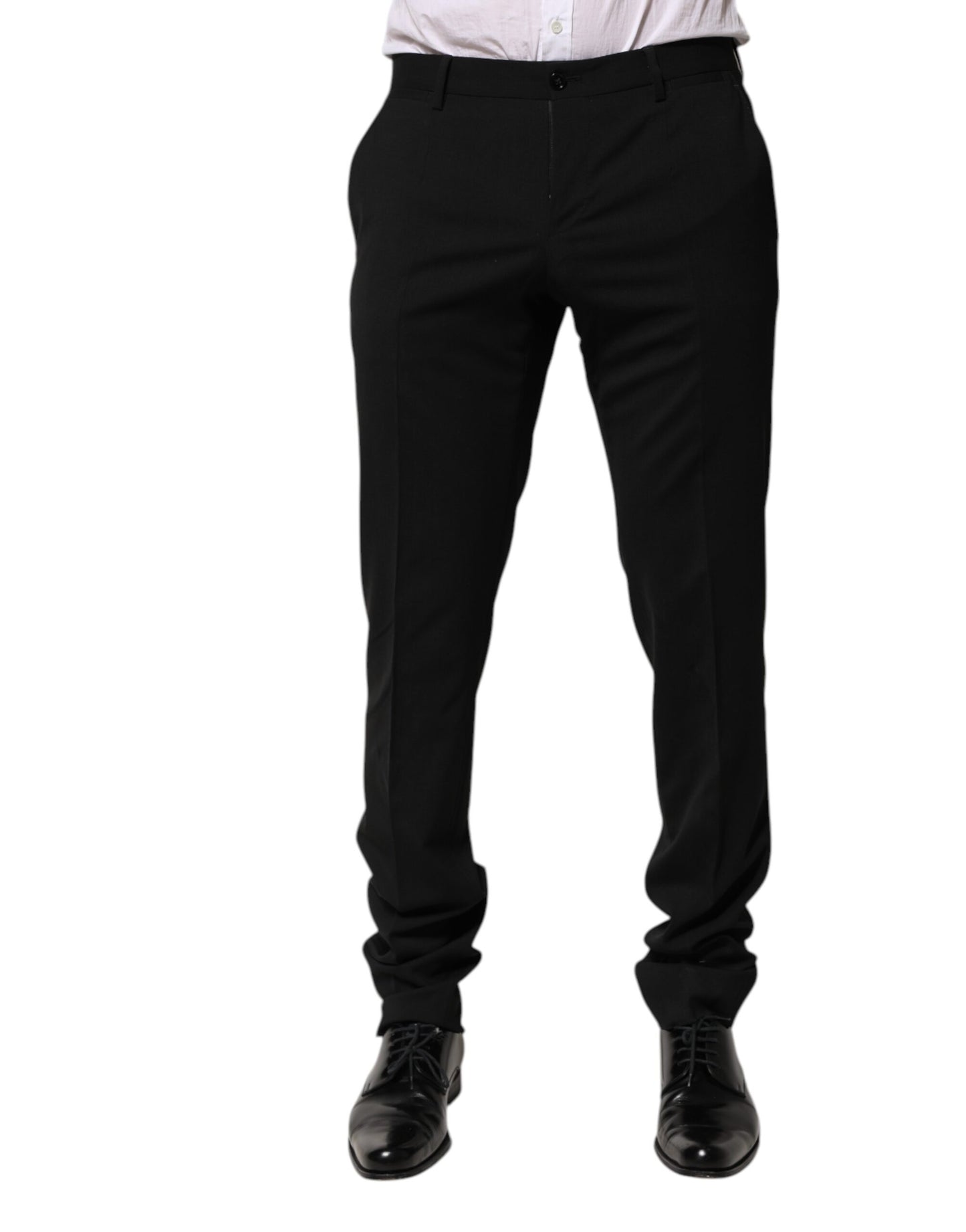 Black Wool Tapered Formal Men Dress Pants