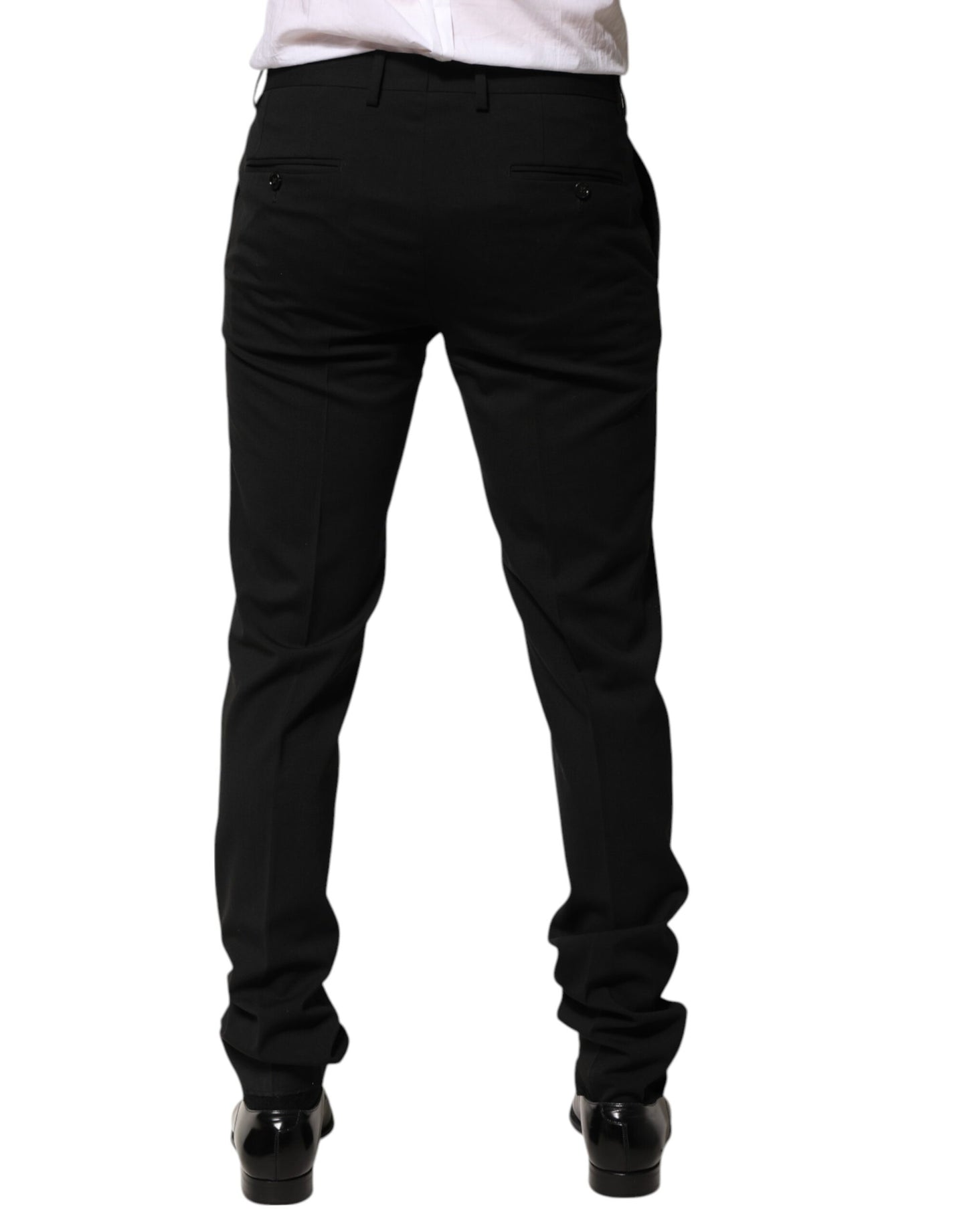 Black Wool Tapered Formal Men Dress Pants