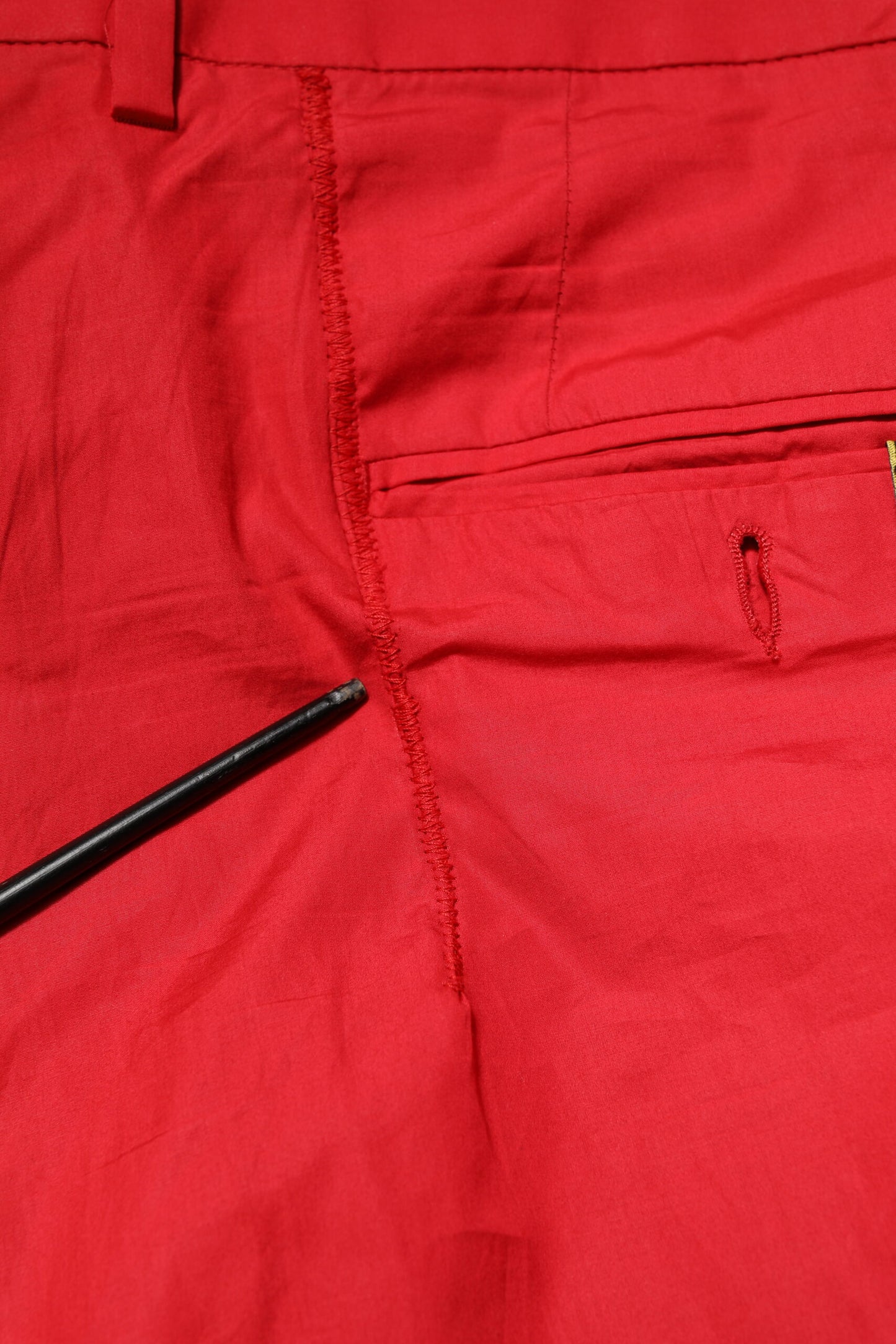 Red Cotton Pleated Men Formal Trouser Pants