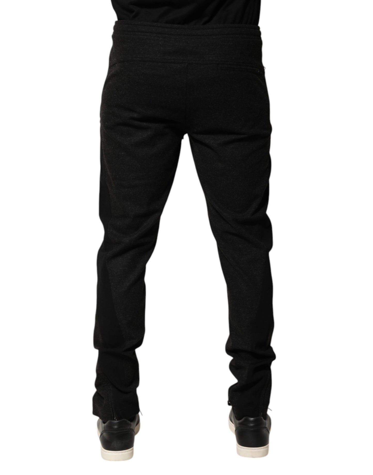 Marl Black Wool Blend Jogger Sweatpants Pants
