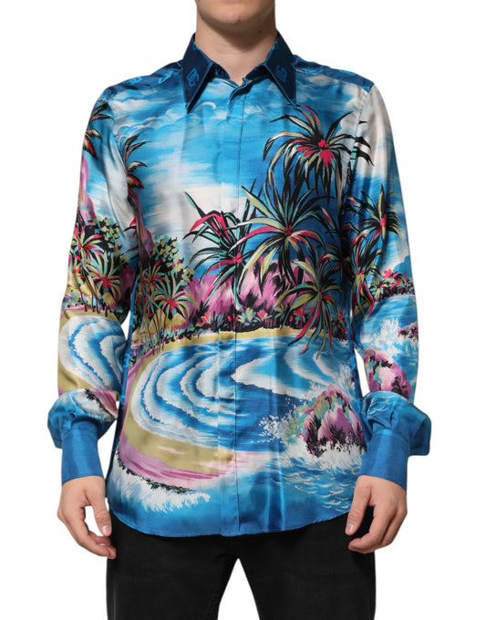 Multicolor Silk DG Long Sleeves Formal Shirt