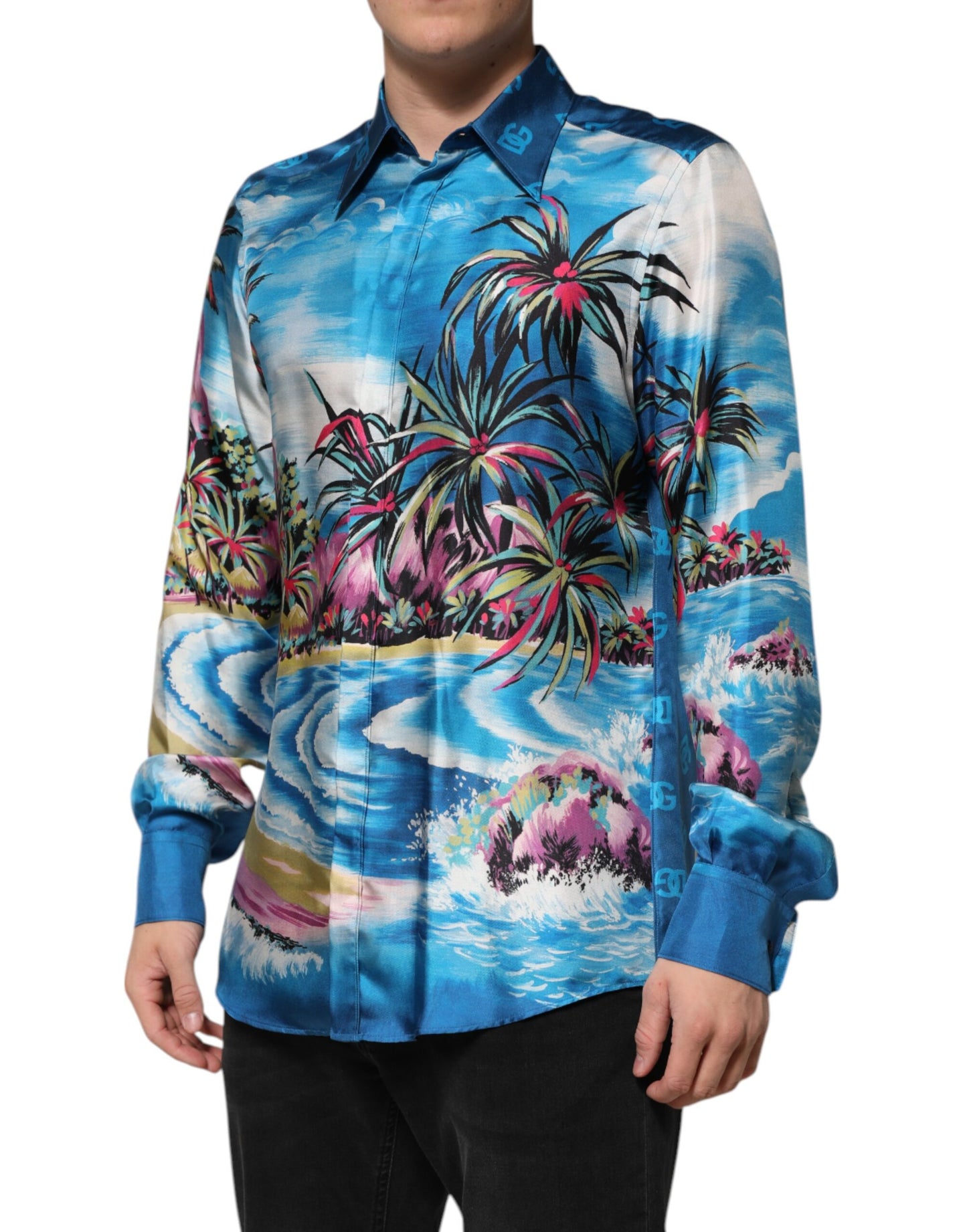 Multicolor Silk DG Long Sleeves Formal Shirt