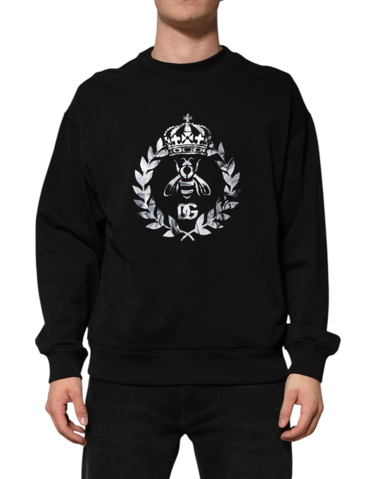 Black Cotton DG Logo Crew Sweatshirt Sweater
