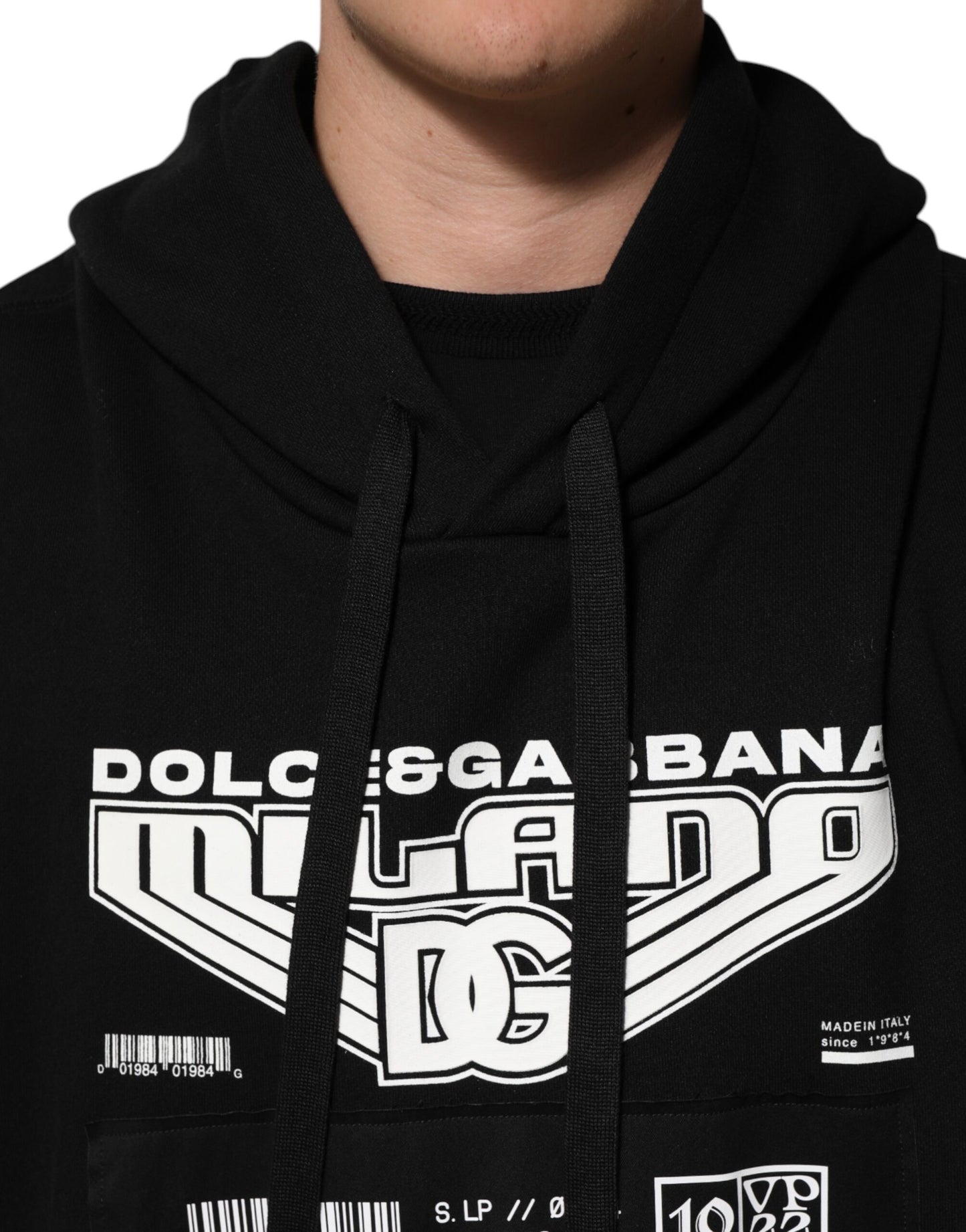 Black Cotton DG Milano Logo Print Hoodie Sweater