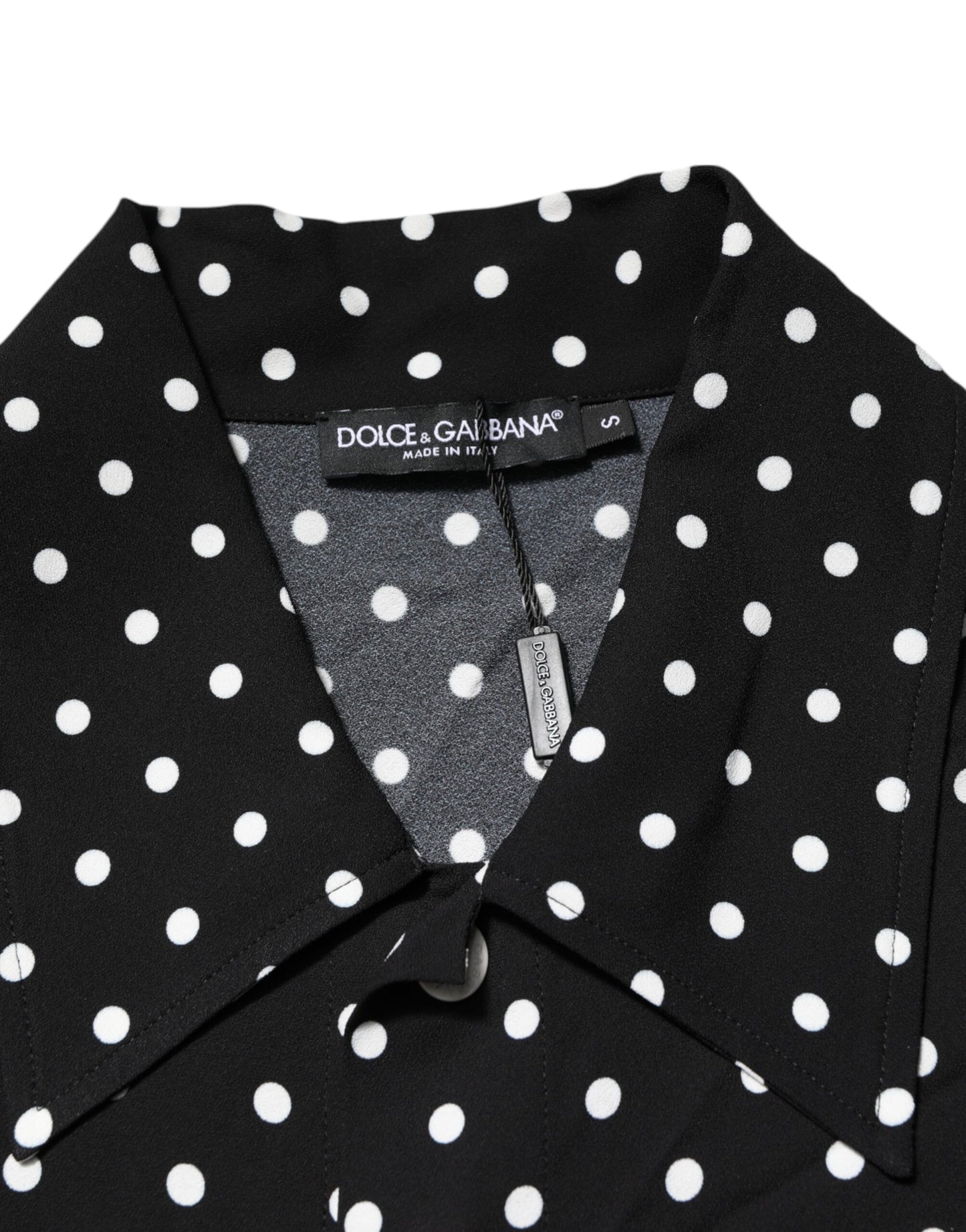 Dolce & Gabbana Black Polka Dot Short Sleeves Collared Polo T-shirt