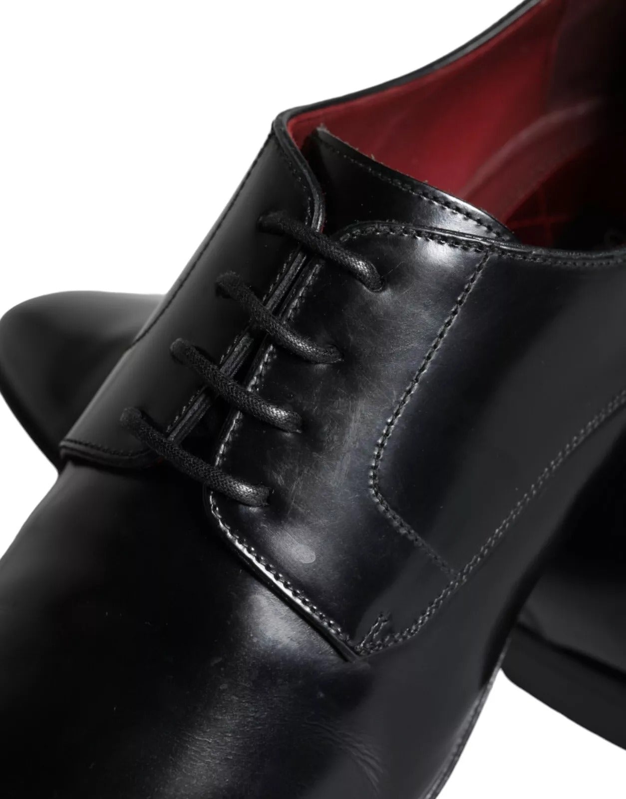 Black Calfskin Leather Derby Shoes