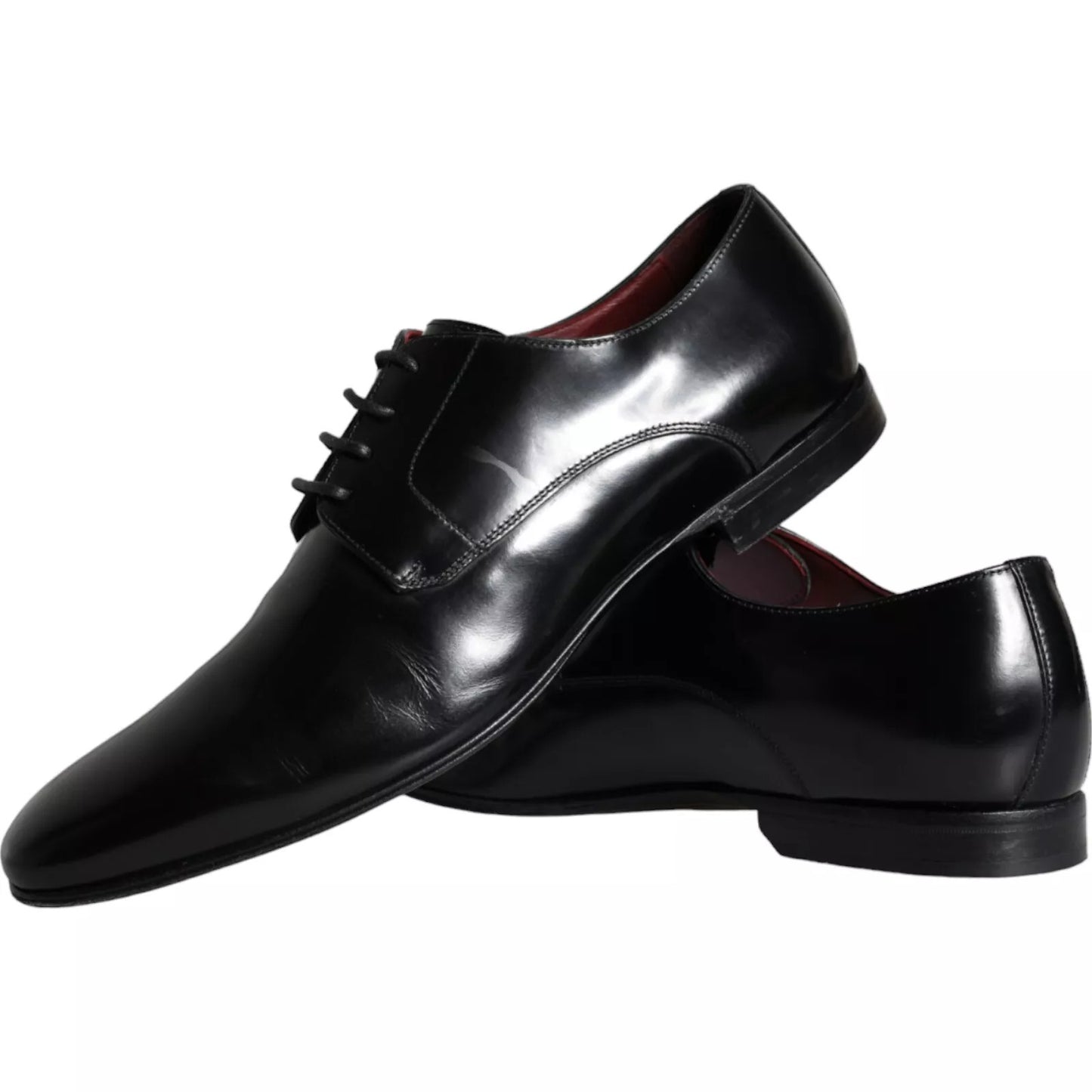 Black Calfskin Leather Derby Shoes