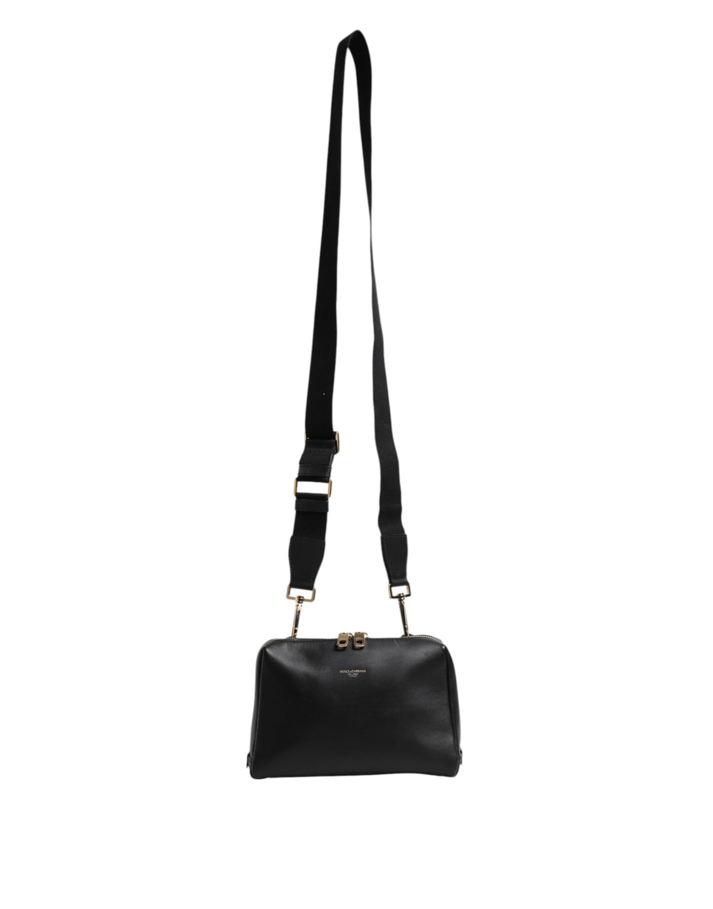Black Mediterranean Leather Shoulder Crossbody Bag