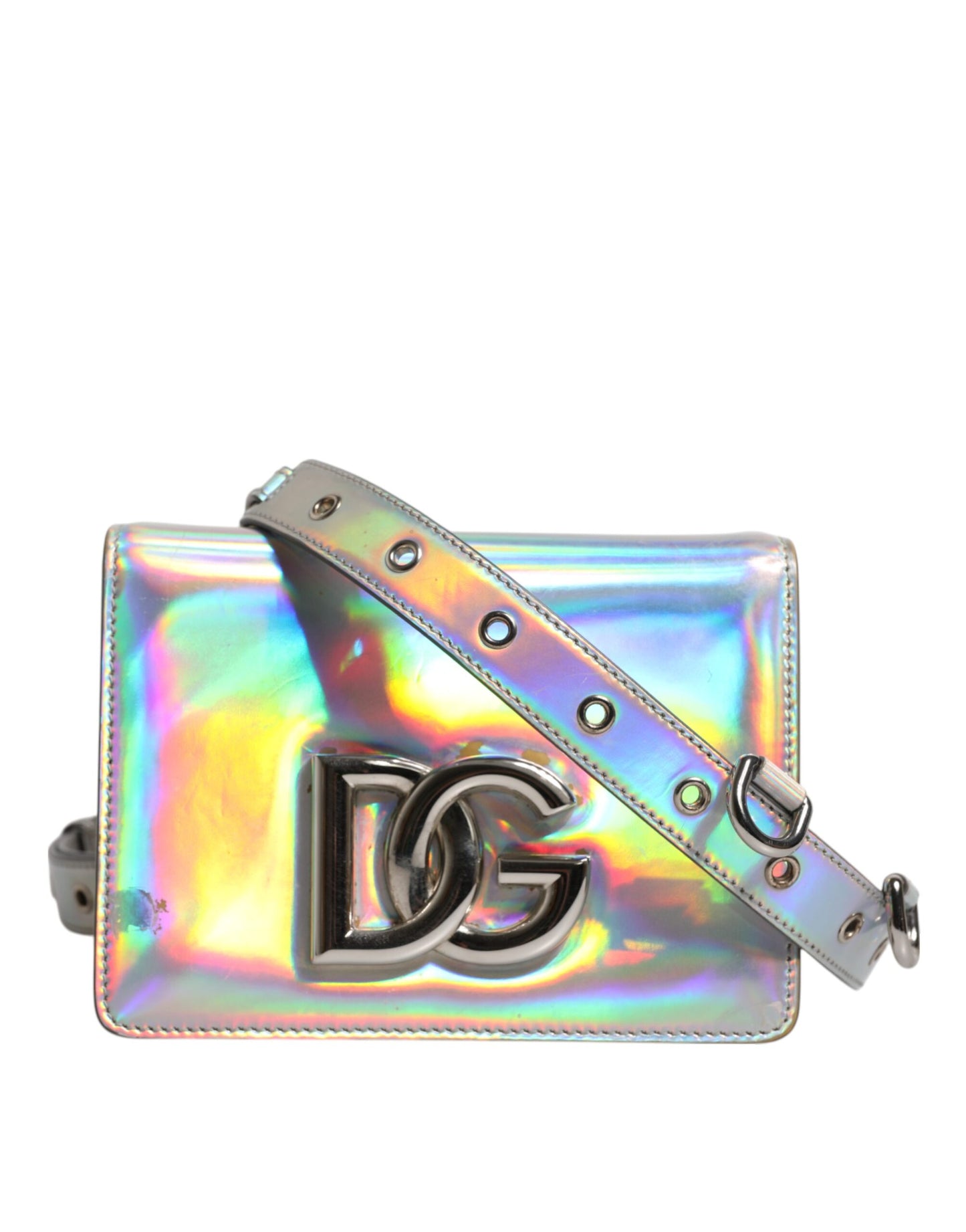 Metallic Silver Holographic Shoulder Crossbody Bag