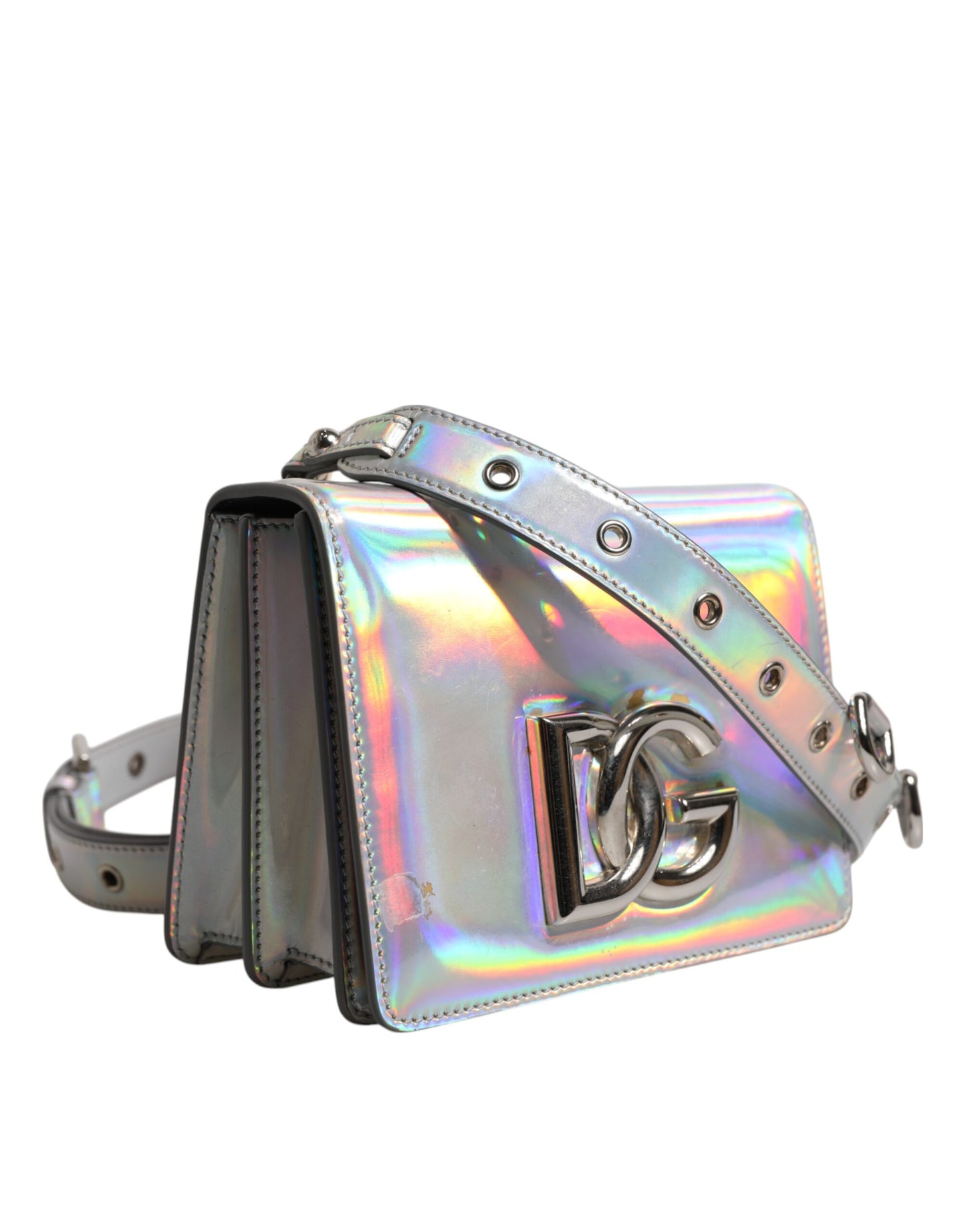 Metallic Silver Holographic Shoulder Crossbody Bag