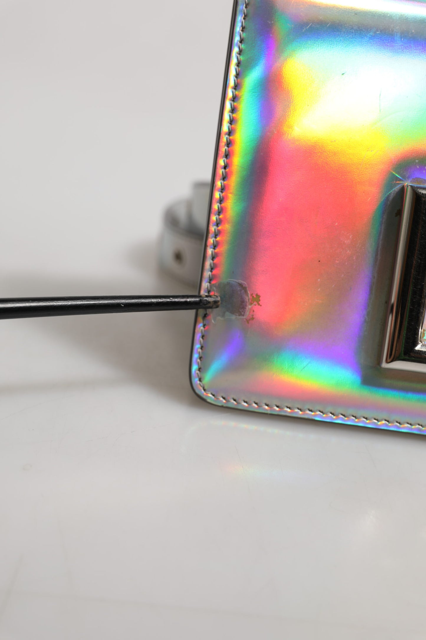 Metallic Silver Holographic Shoulder Crossbody Bag