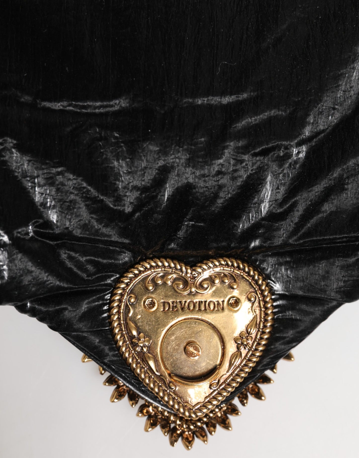 Black Quilted Nylon Devotion Satchel Chain Strap Bag