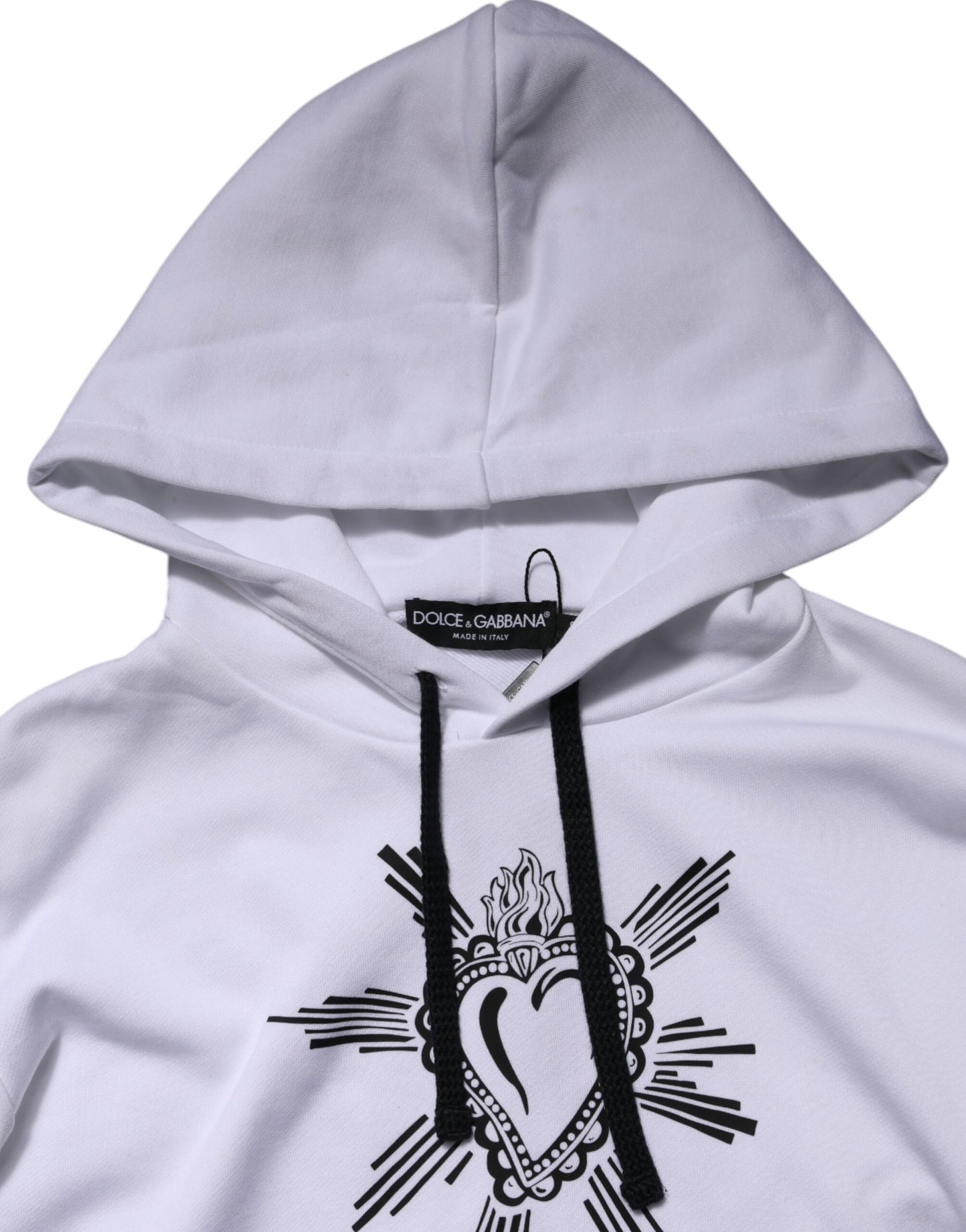 White Sacred Heart Hooded Sweatshirt Sweater