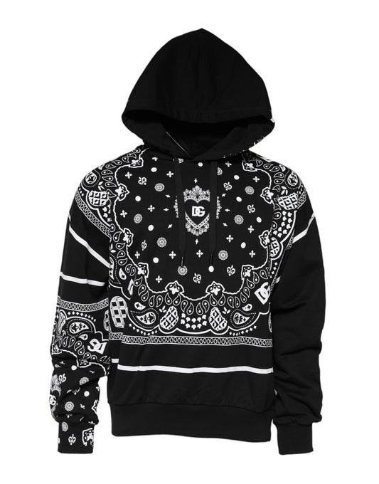 Black Bandana Hooded Men Sweatshirt Sweater