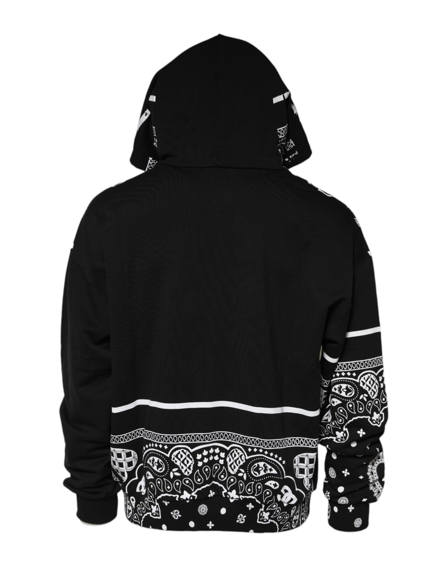 Black Bandana Hooded Men Sweatshirt Sweater