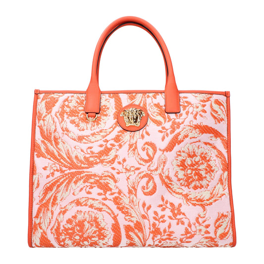 Orange Fabric Shoulder Bags
