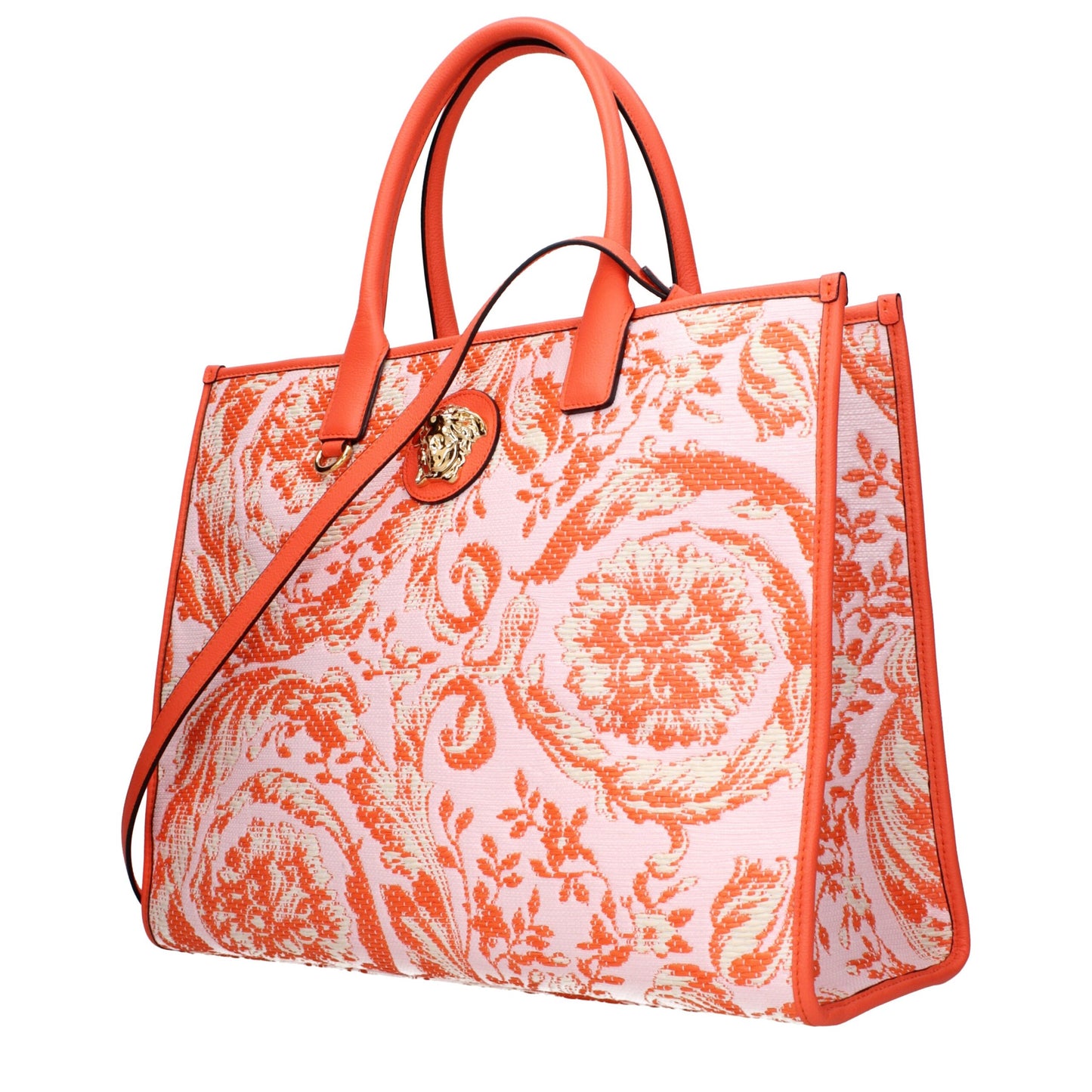 Orange Fabric Shoulder Bags