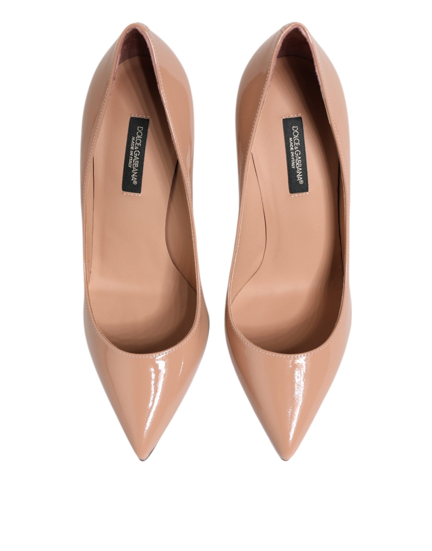 Beige Patent Leather Stiletto Heel Pump  Shoes
