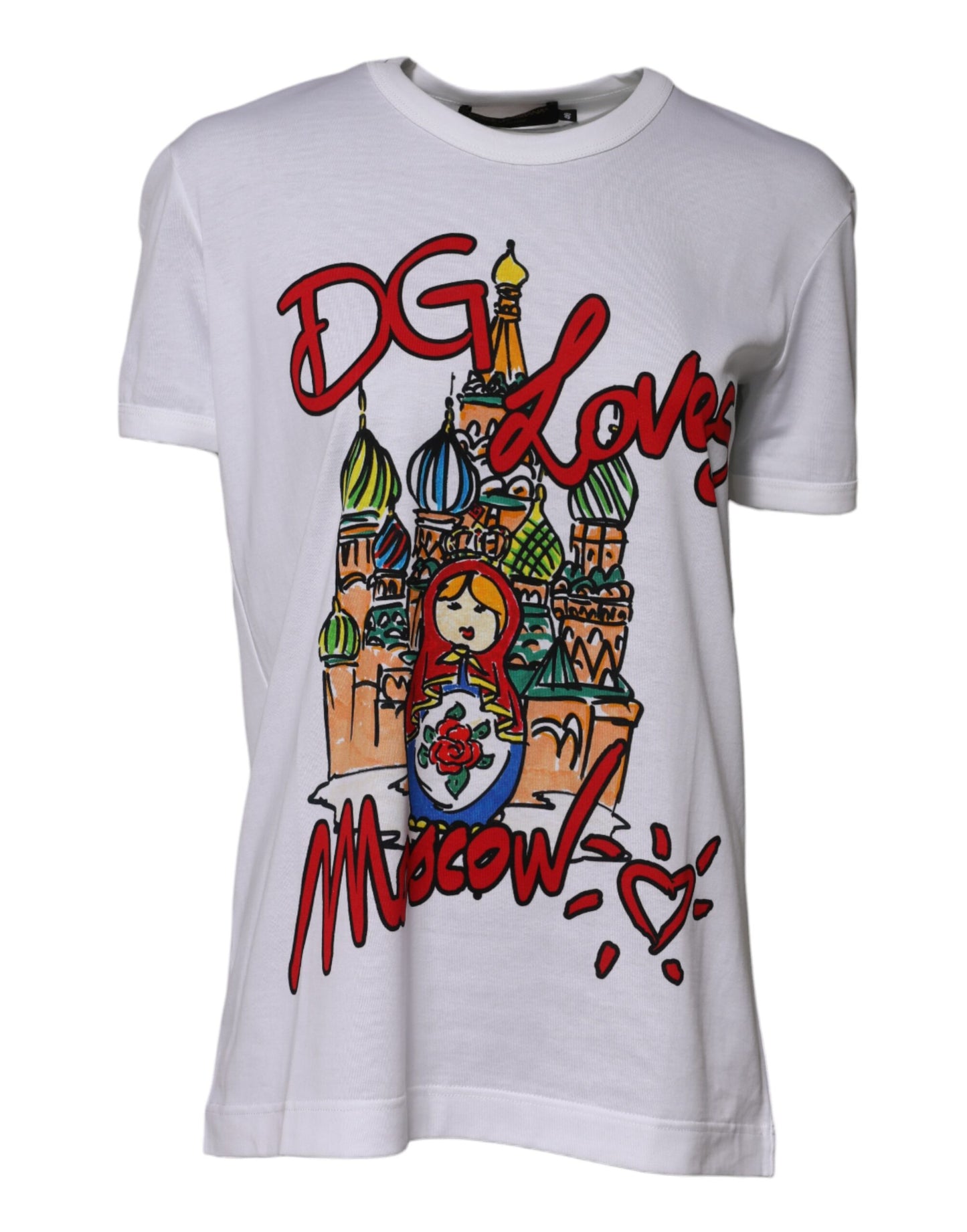 White DG Loves Moscow Crew Neck  T-shirt
