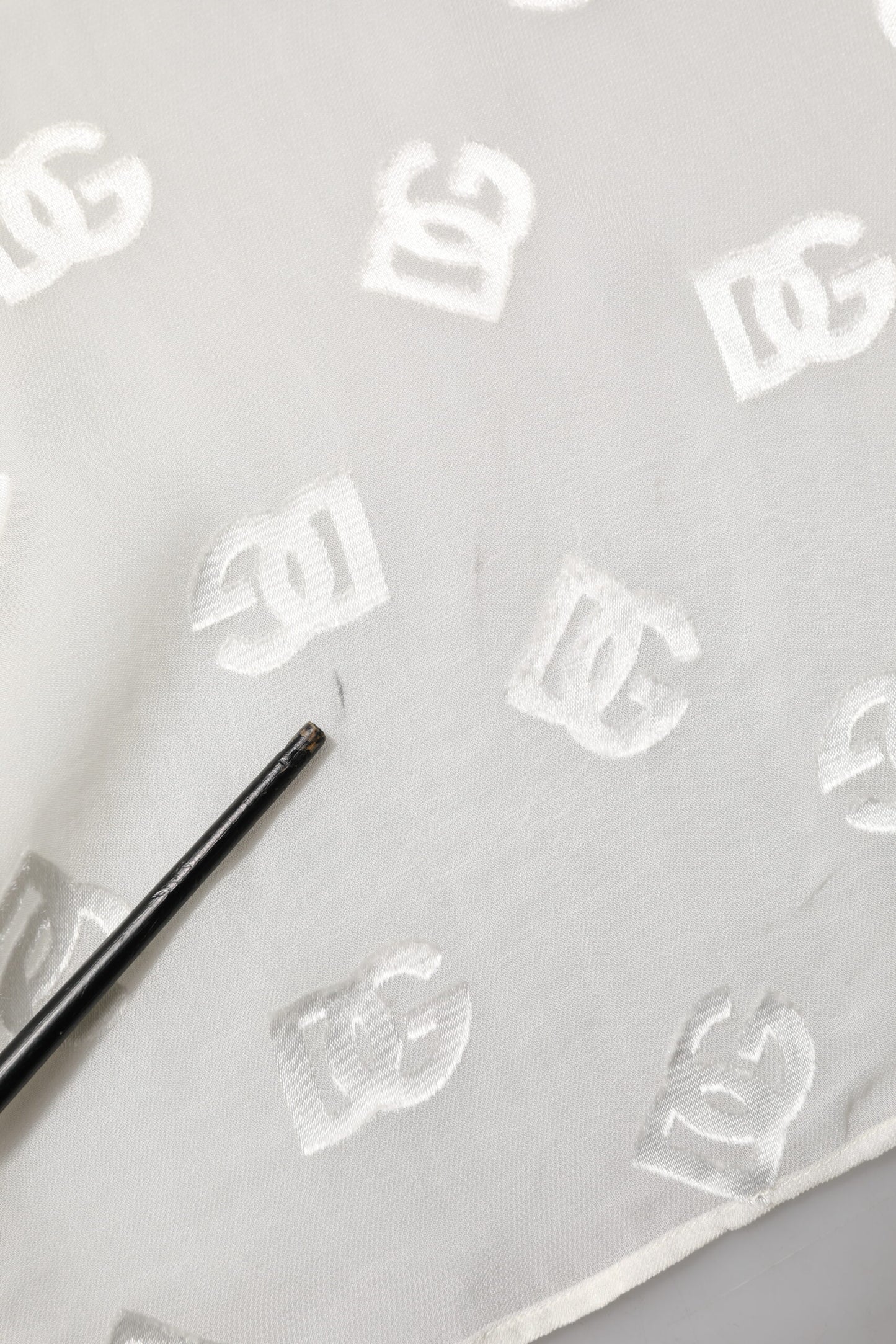 Dolce & Gabbana Off White Logo Monogram Ascot Collar Top