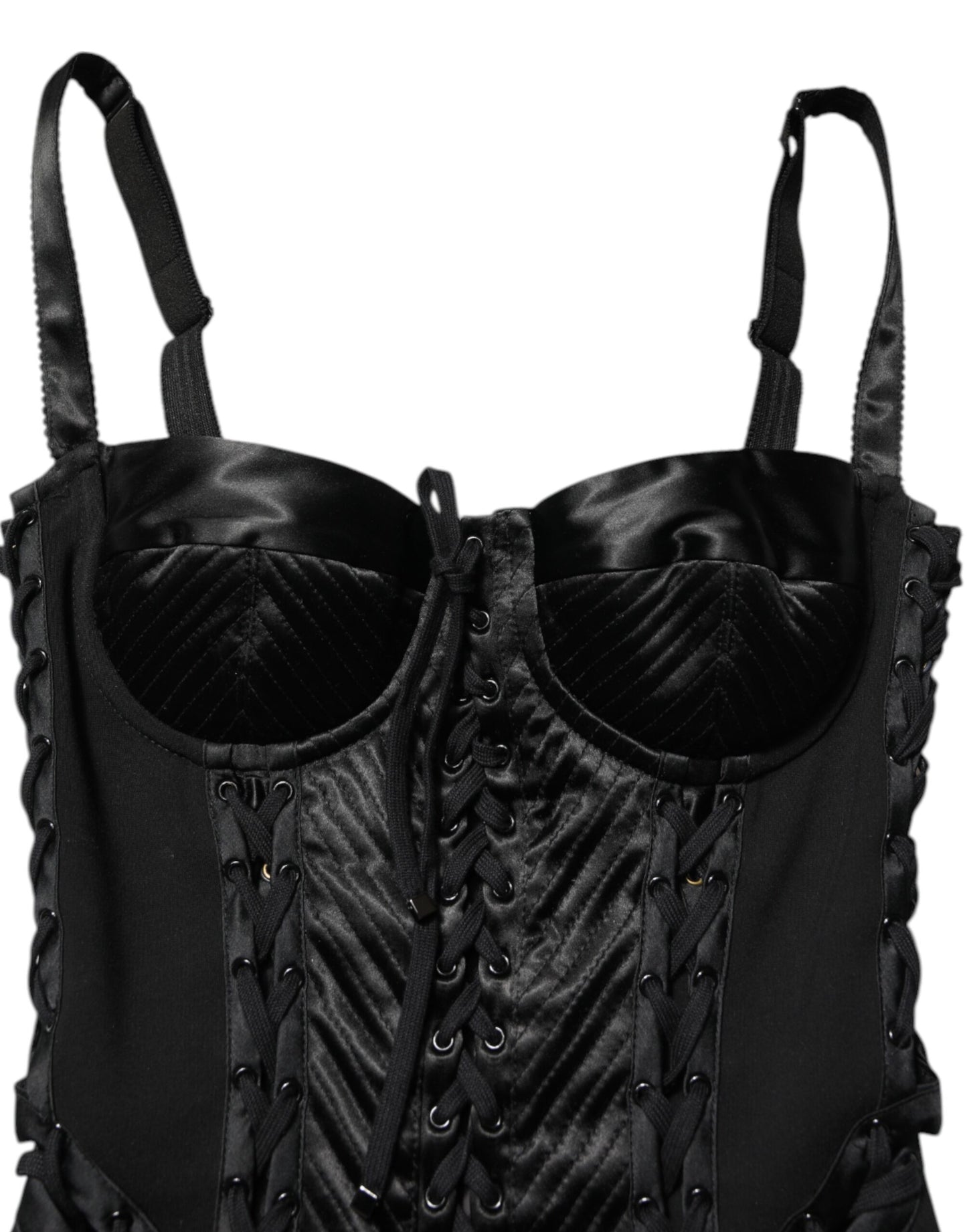 Black Corset Lace Bodycon Jumpsuit Mini Dress