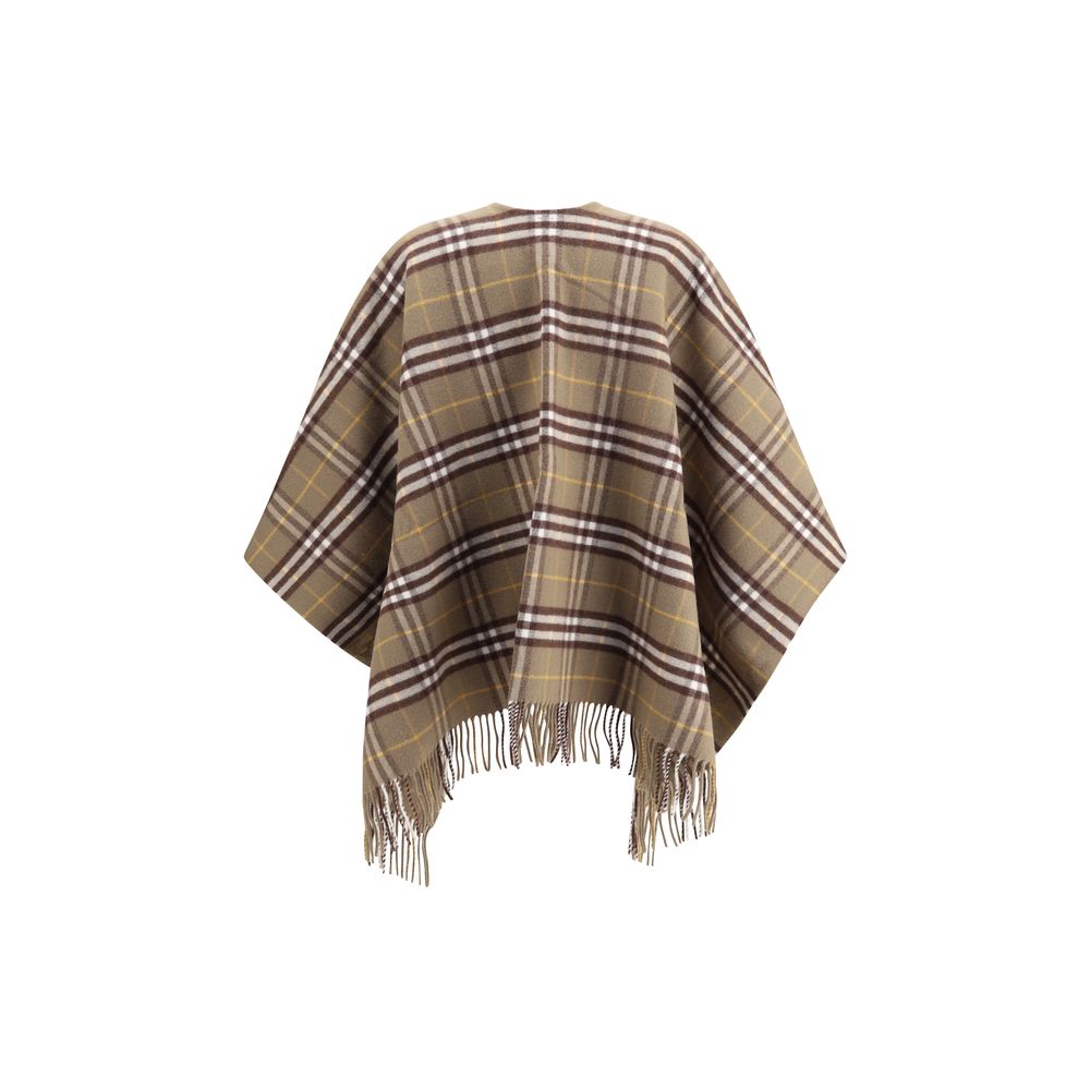 Wool and cashmere Check Cape