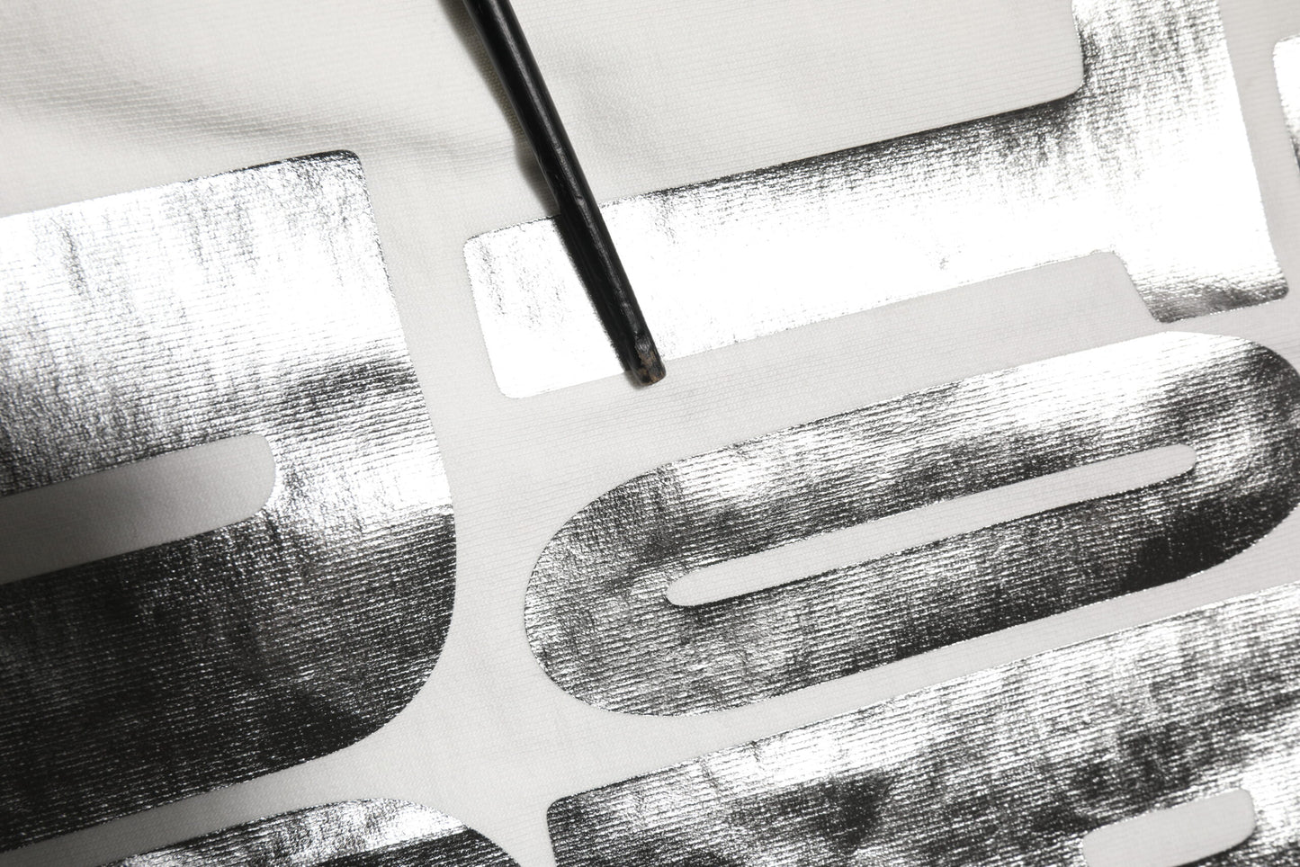 White Metallic Print Cotton CrewNeck T-shirt