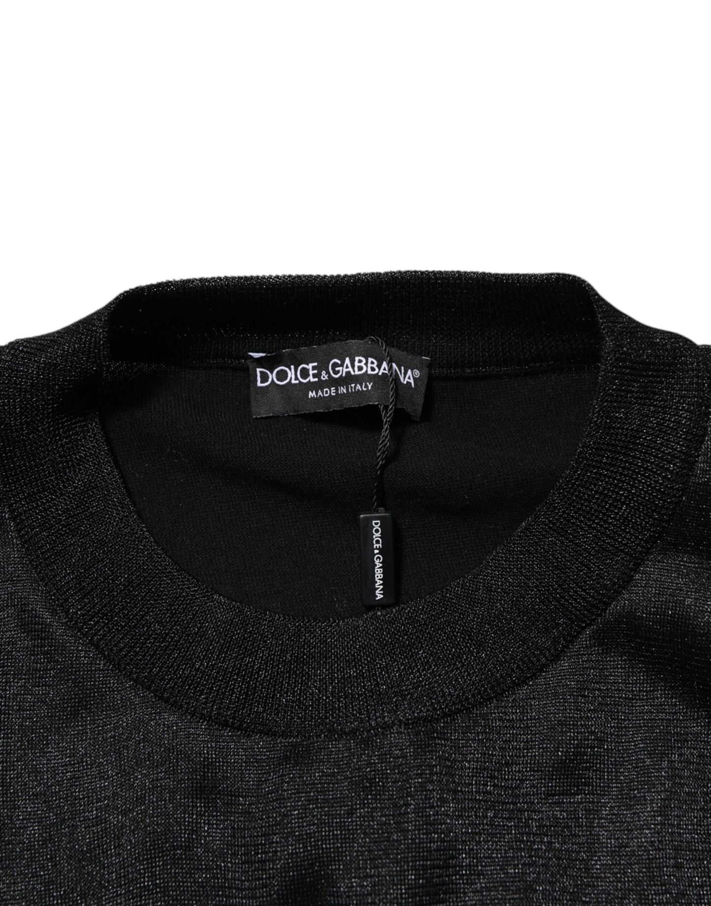 Dolce & Gabbana Black Polyester Pullover Sweatshirt Sweater