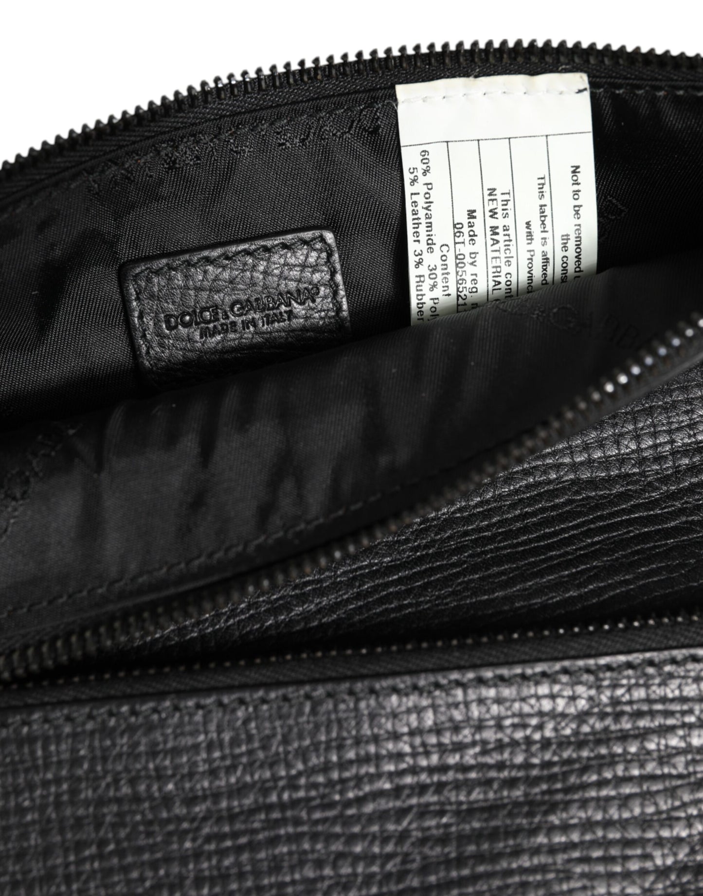 Black Palmellato Leather Logo Plaque Shoulder Borse Bag