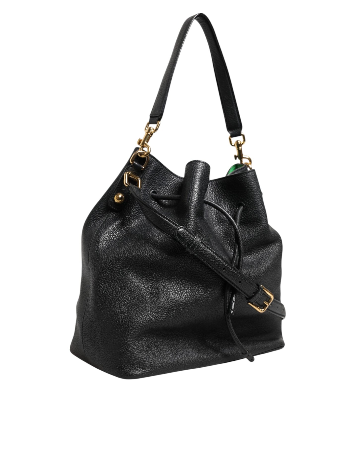 Black Leather Shoulder Crossbody Bucket Women Borse Bag