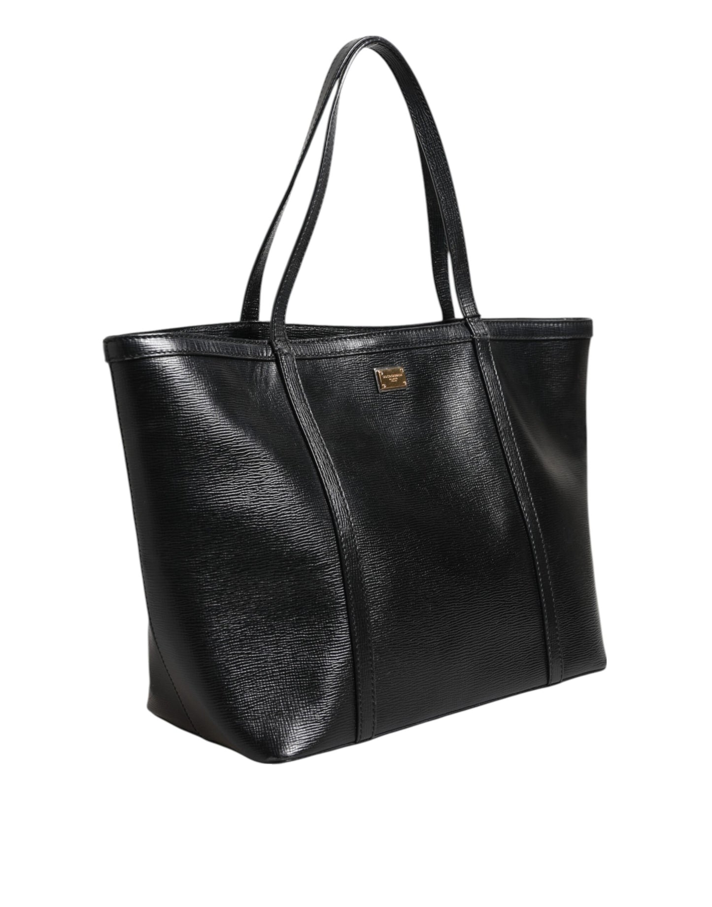Black Leather Miss Escape Shopping Tote Women Borse Bag