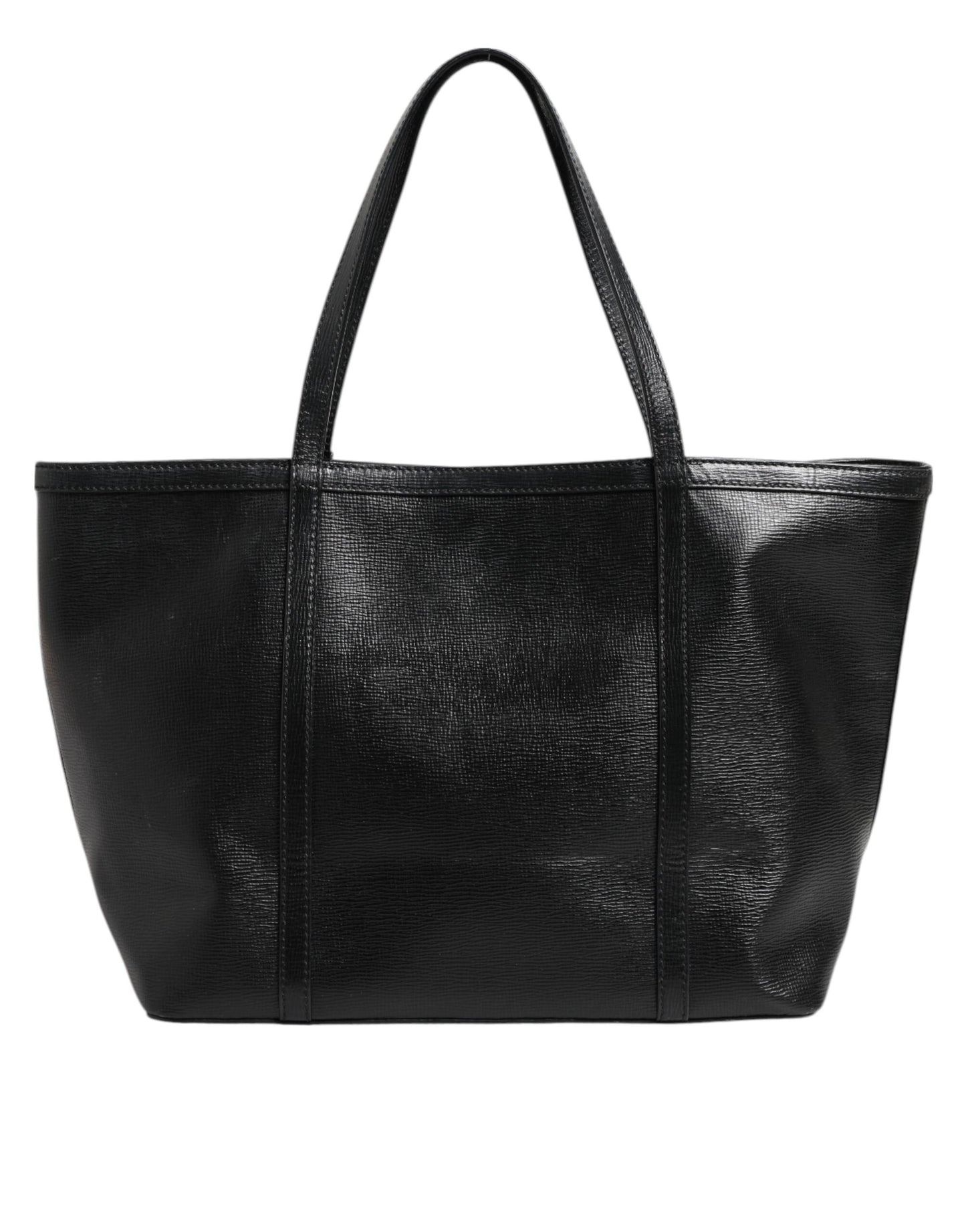 Black Leather Miss Escape Shopping Tote Women Borse Bag