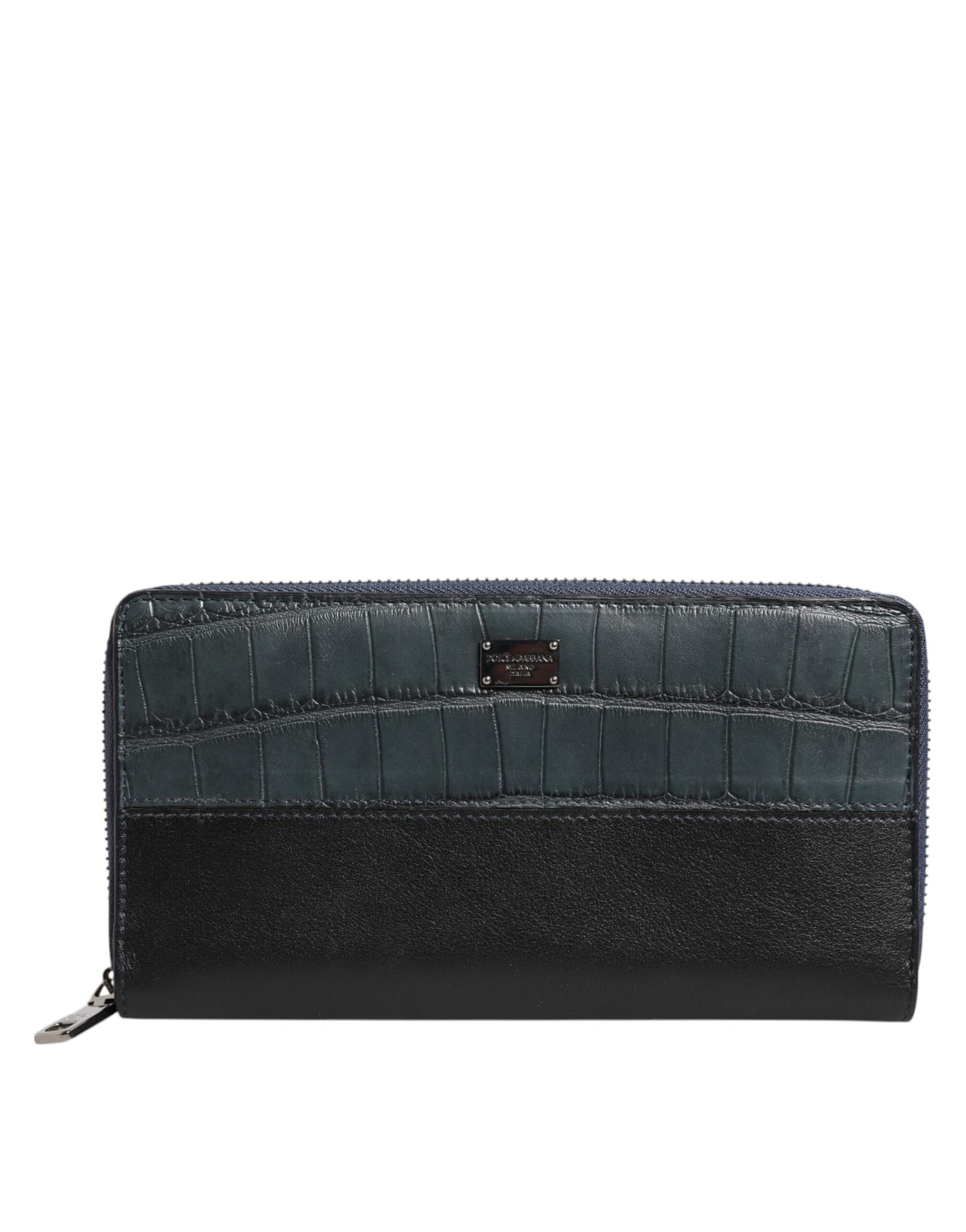 Black Blue Exotic Leather Men Continental Clutch Wallet