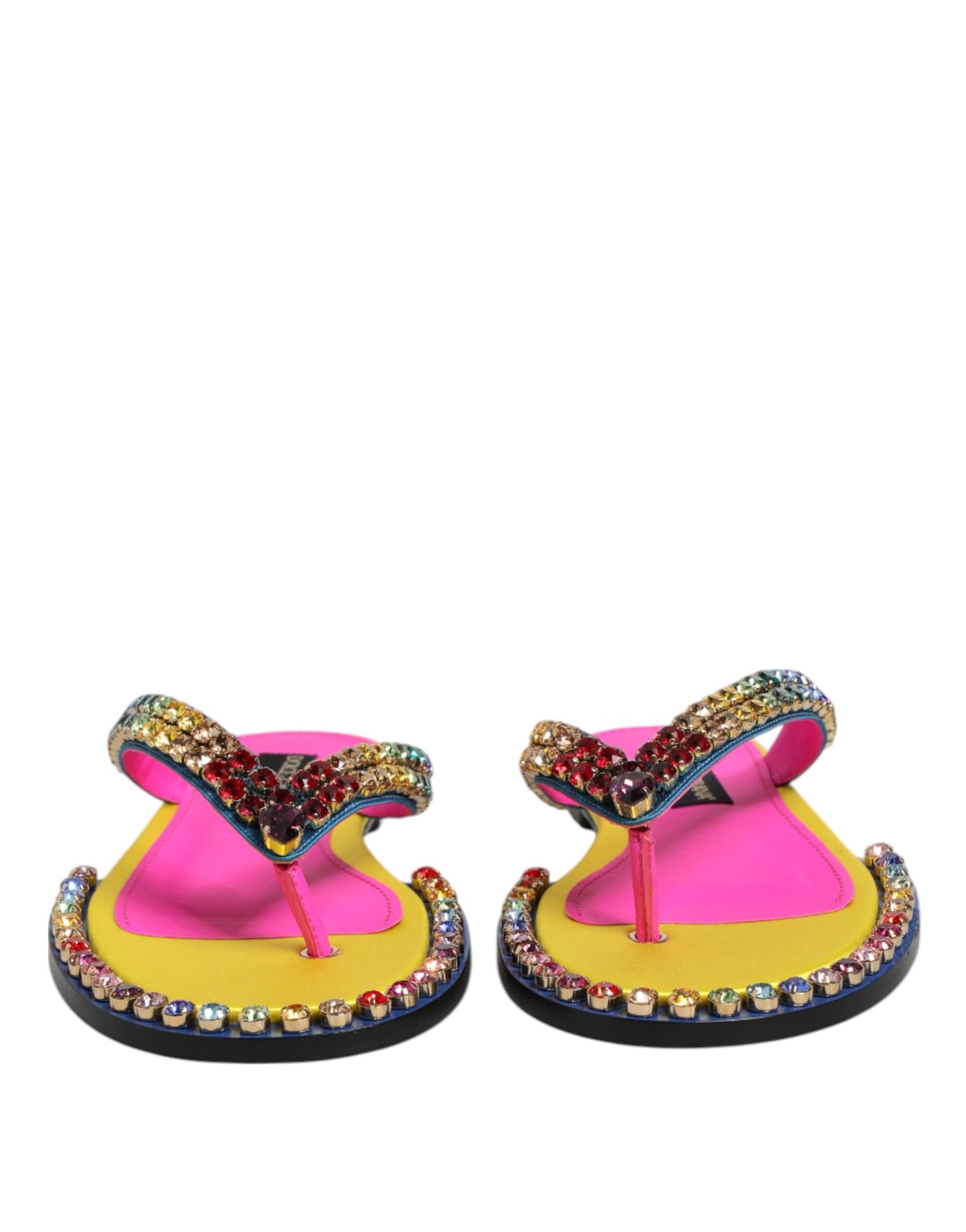 Multicolor Rhinestone Flip Flop Flat Sandals Shoes