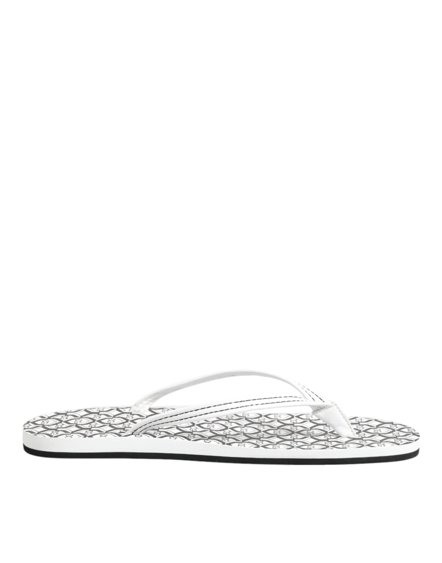 Dolce & Gabbana Black White Logo Beachwear Flats Slipper Shoes