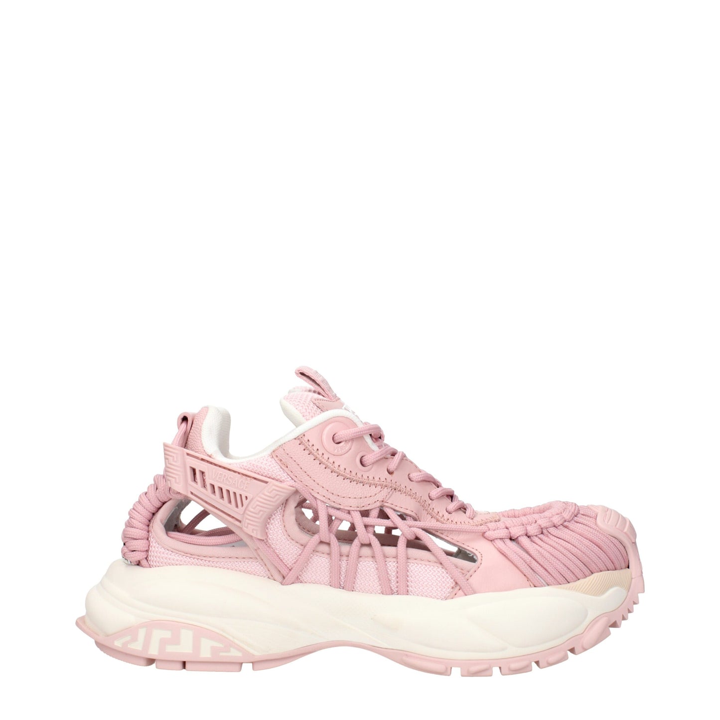 Pink Leather Chunky Sneakers