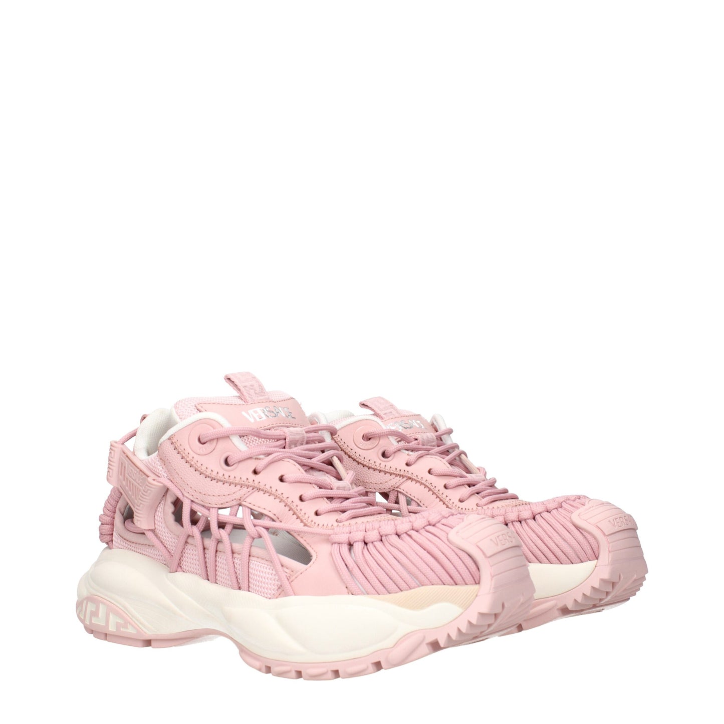 Pink Leather Chunky Sneakers