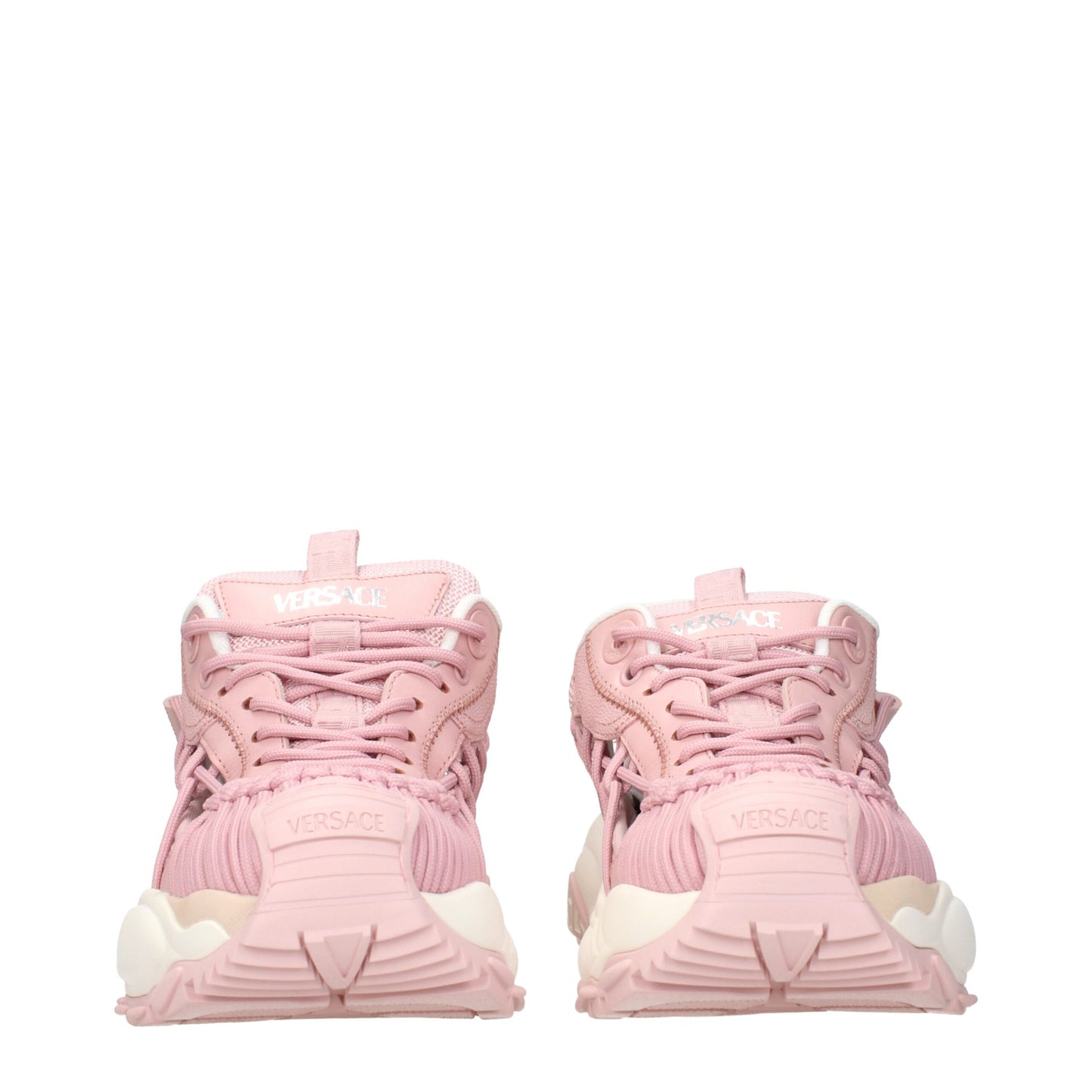 Pink Leather Chunky Sneakers