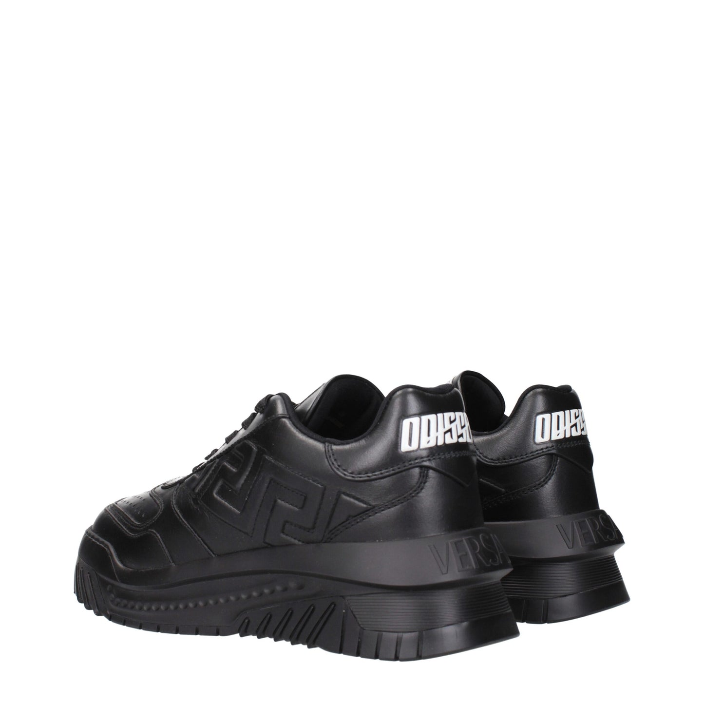 Black Leather Chunky Sneakers