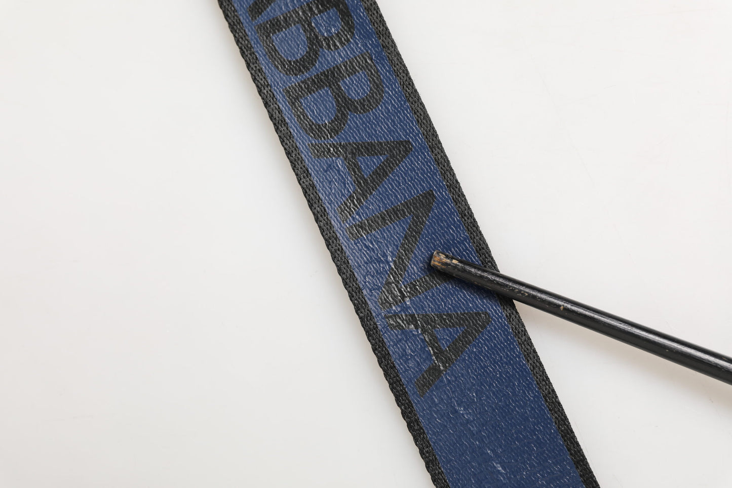 Black Blue DG Logo Silver Metal Buckle Belt