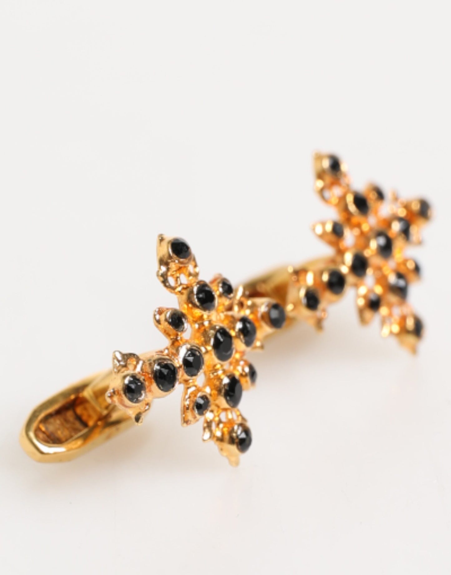 Gold Tone Brass Cross Crystal Men Accessory Cufflink