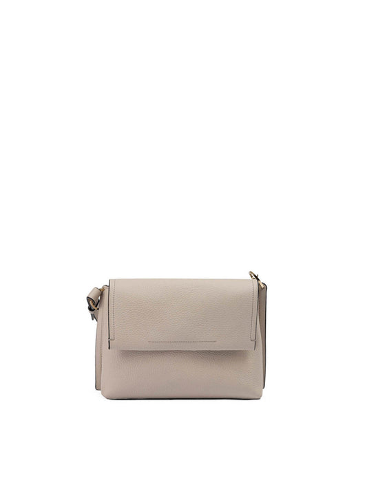 Giada Beige Grained Leather Crossbody Bag