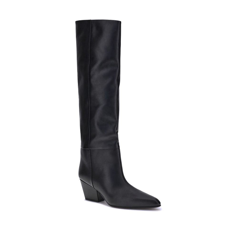 Paris Texas Black Calf Leather Bos Taurus Boots