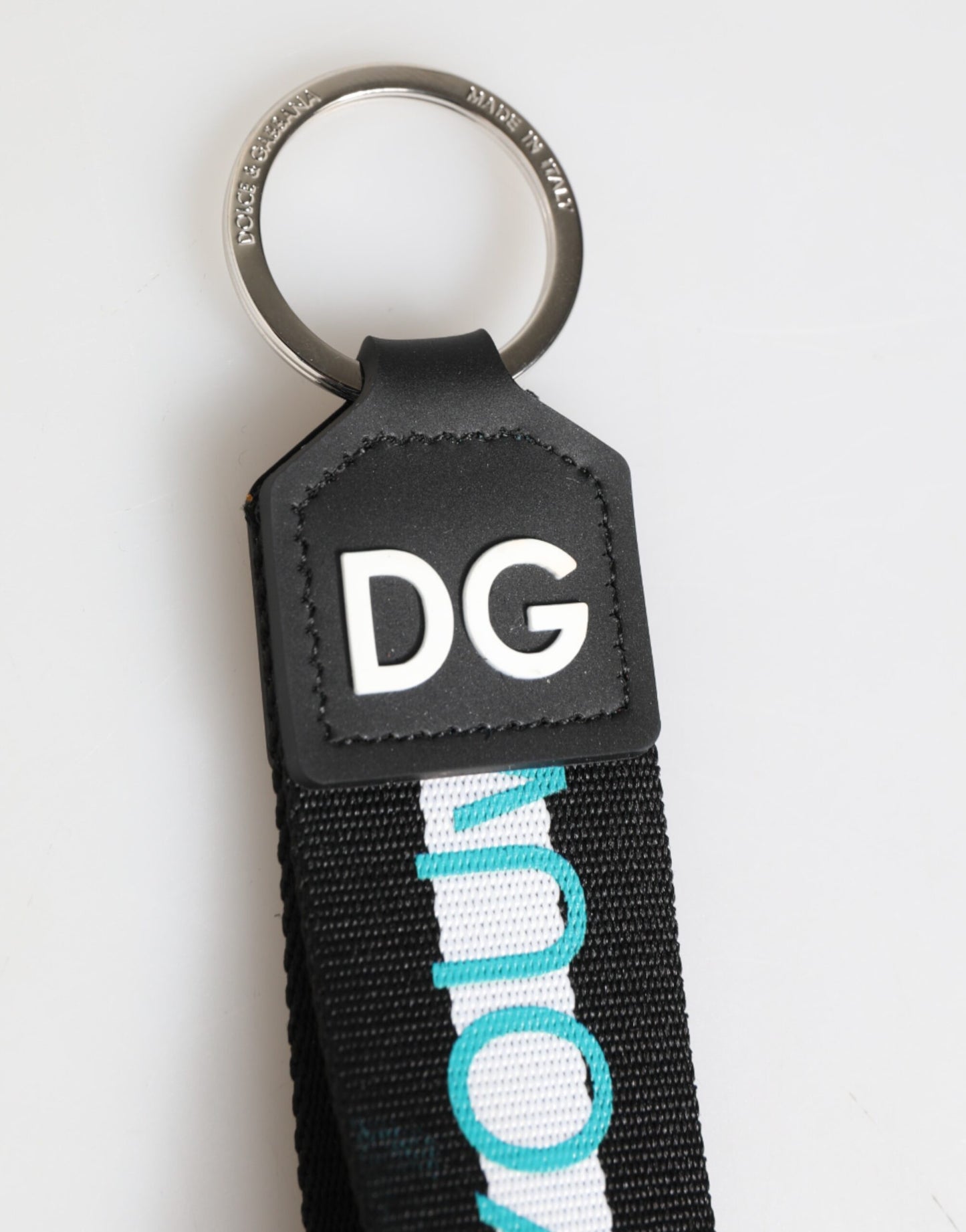 Dolce & Gabbana Multicolor Logo Polyester Brass Holder Keychain Keyring