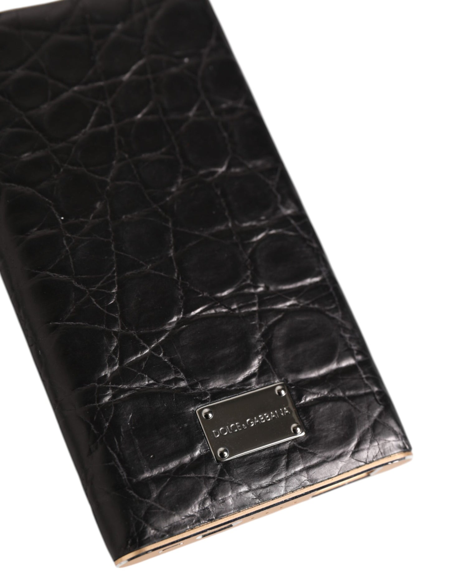 Dolce & Gabbana Black Leather Embossed Skin 3000mAh Power Bank Charger USB